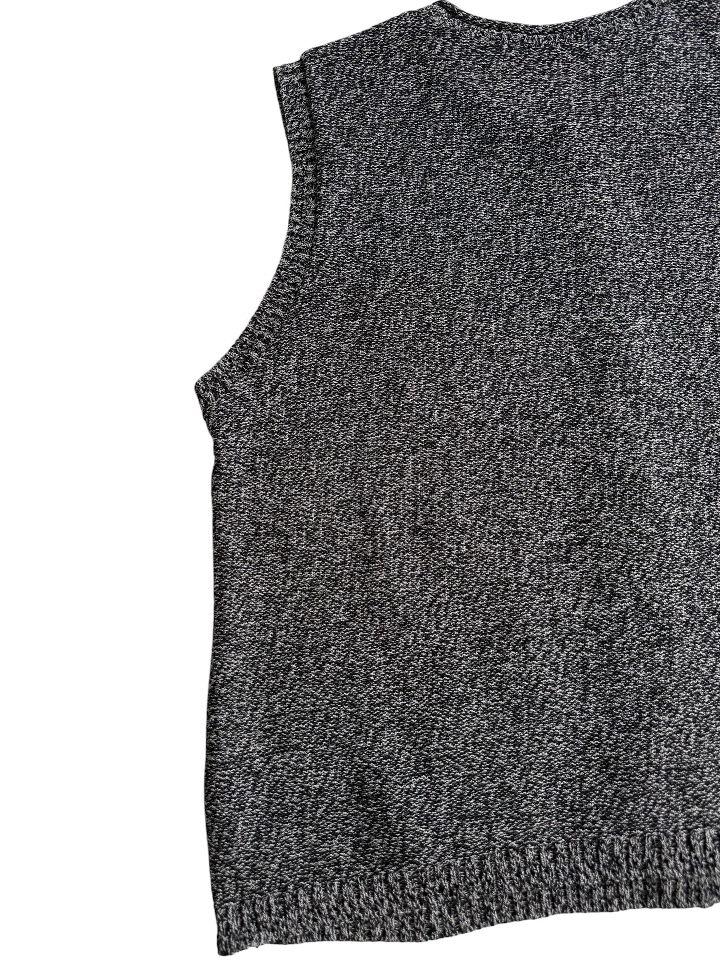 Shine Bourn Leaf Pattern Knit Vest Grey