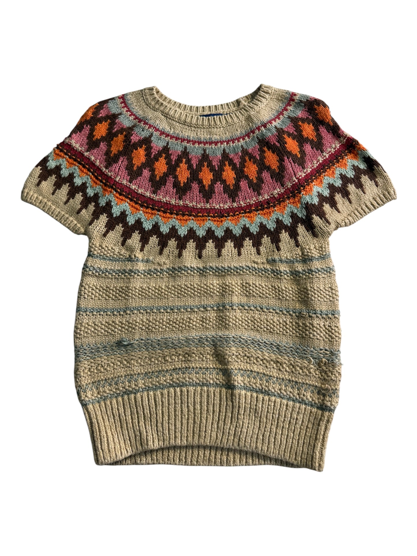 Polo Ralph Lauren Jacquard Short Sleeve Knit Sweater
