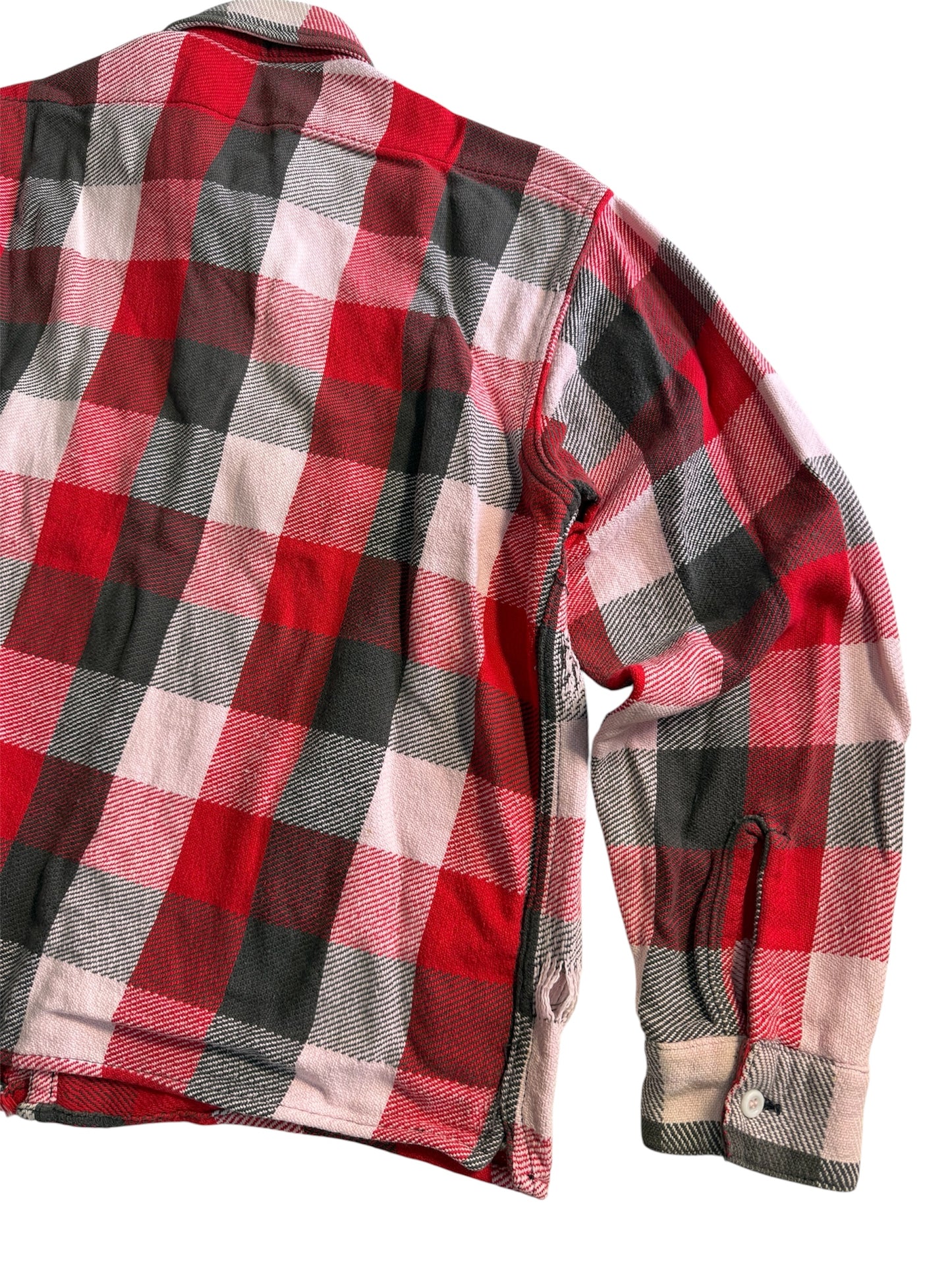 Vintage Distressed Plaid Flannel Shirt