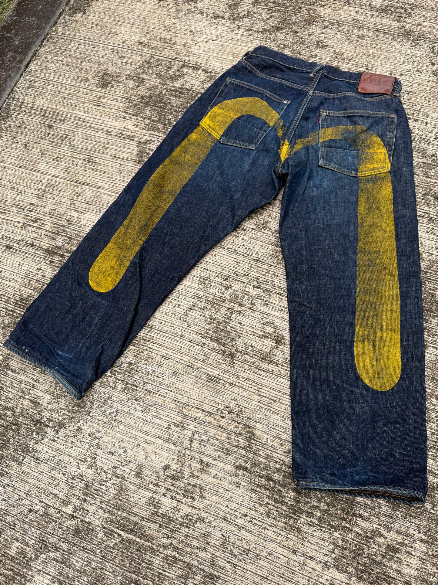 Evisu Japan Lot 2001 Selvedge Jeans Yellow Seagull Arcuate