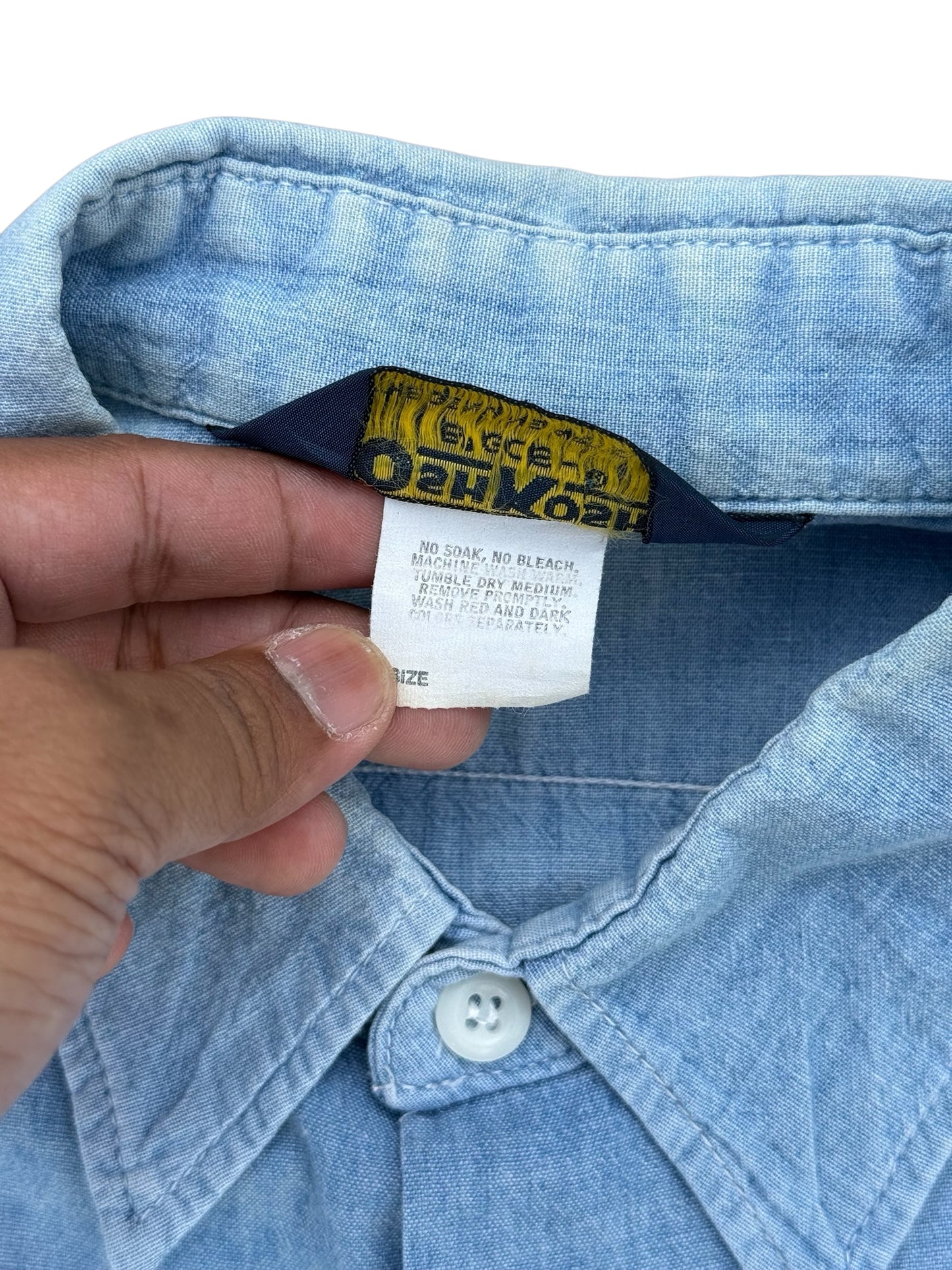 Vintage 1970s-80s OshKosh B’gosh Made in USA Chambray Work Shirt