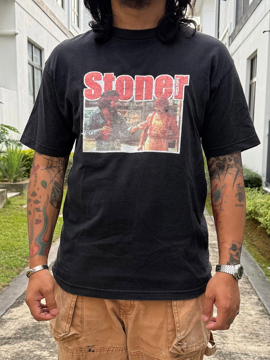 Vintage Fashion Victim “Stoner” T-Shirt – Cheech & Chong Parody Graphic Tee – 2000s