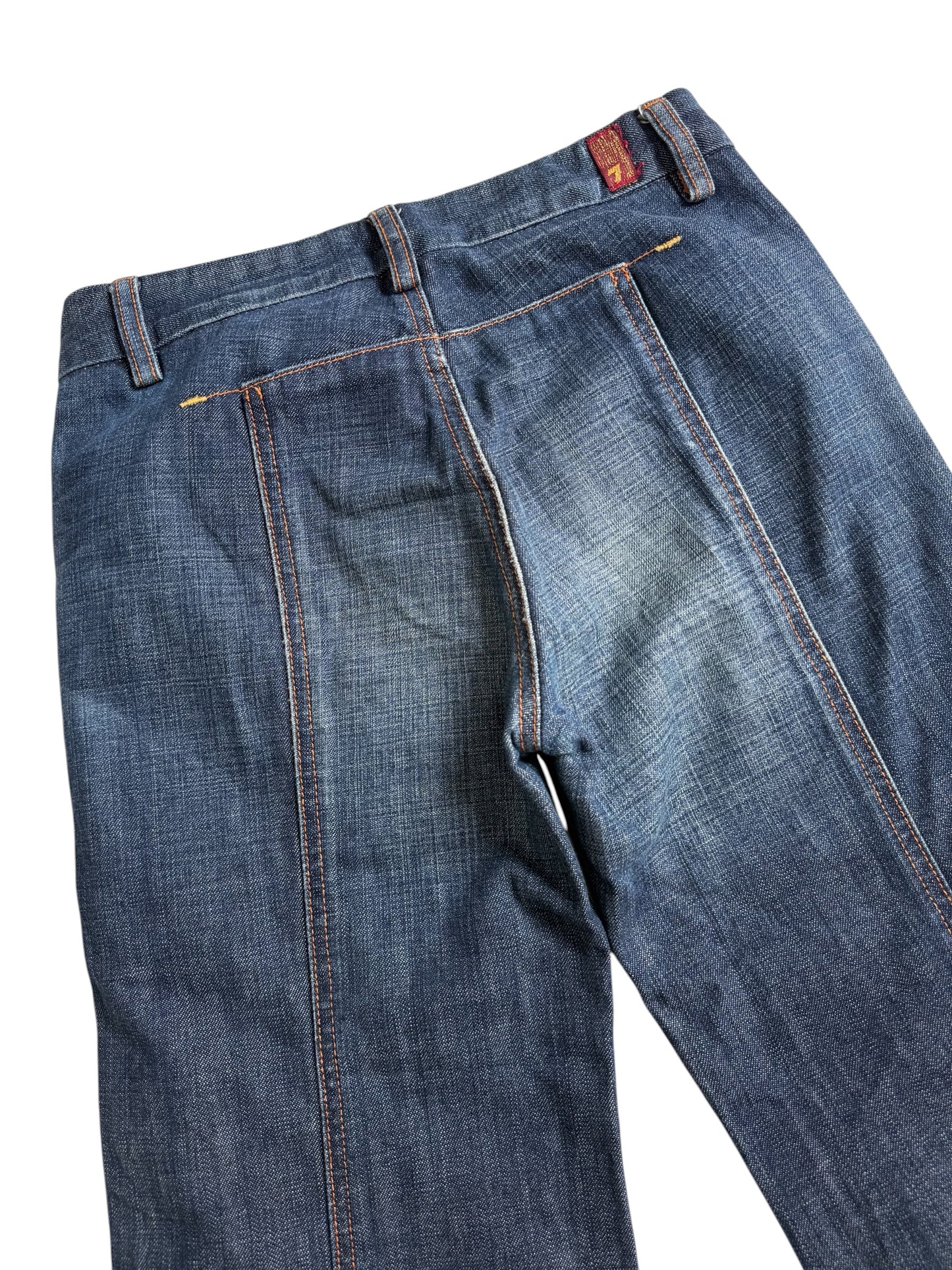 Vintage Y2K 7 For All Mankind Wide Leg Denim Culottes Made in USA