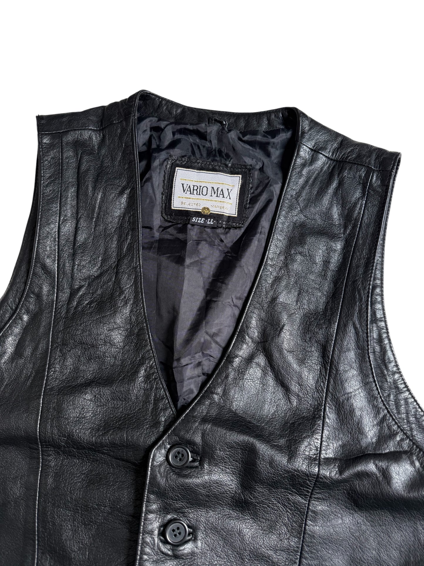 Vintage Vario Max Black Leather Vest