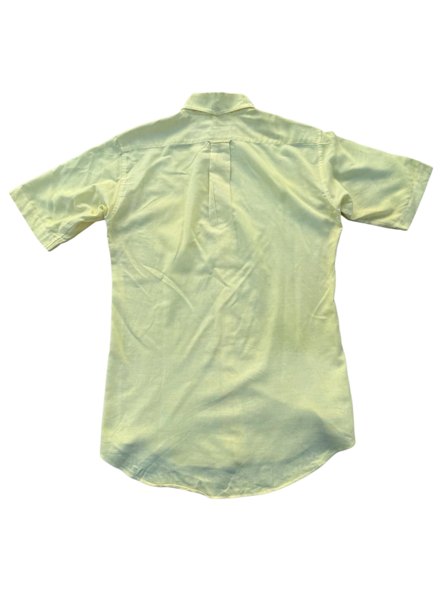 Vintage 70s–80s FANCYING Yellow Button-Down Short Sleeve Shirt