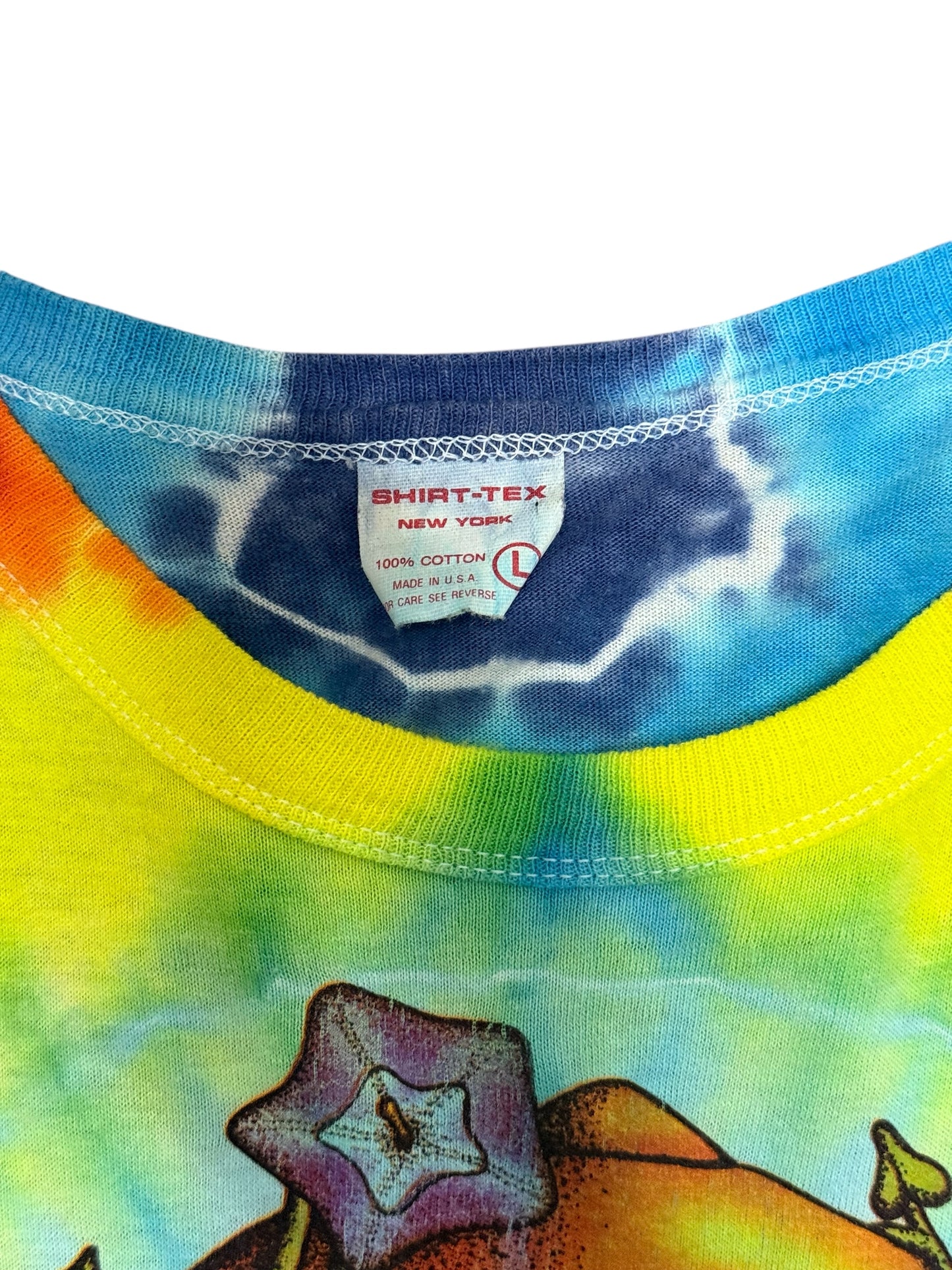 Vintage 1990s Tie Dye Peace Symbol Tshirt Psychedelic Hippie