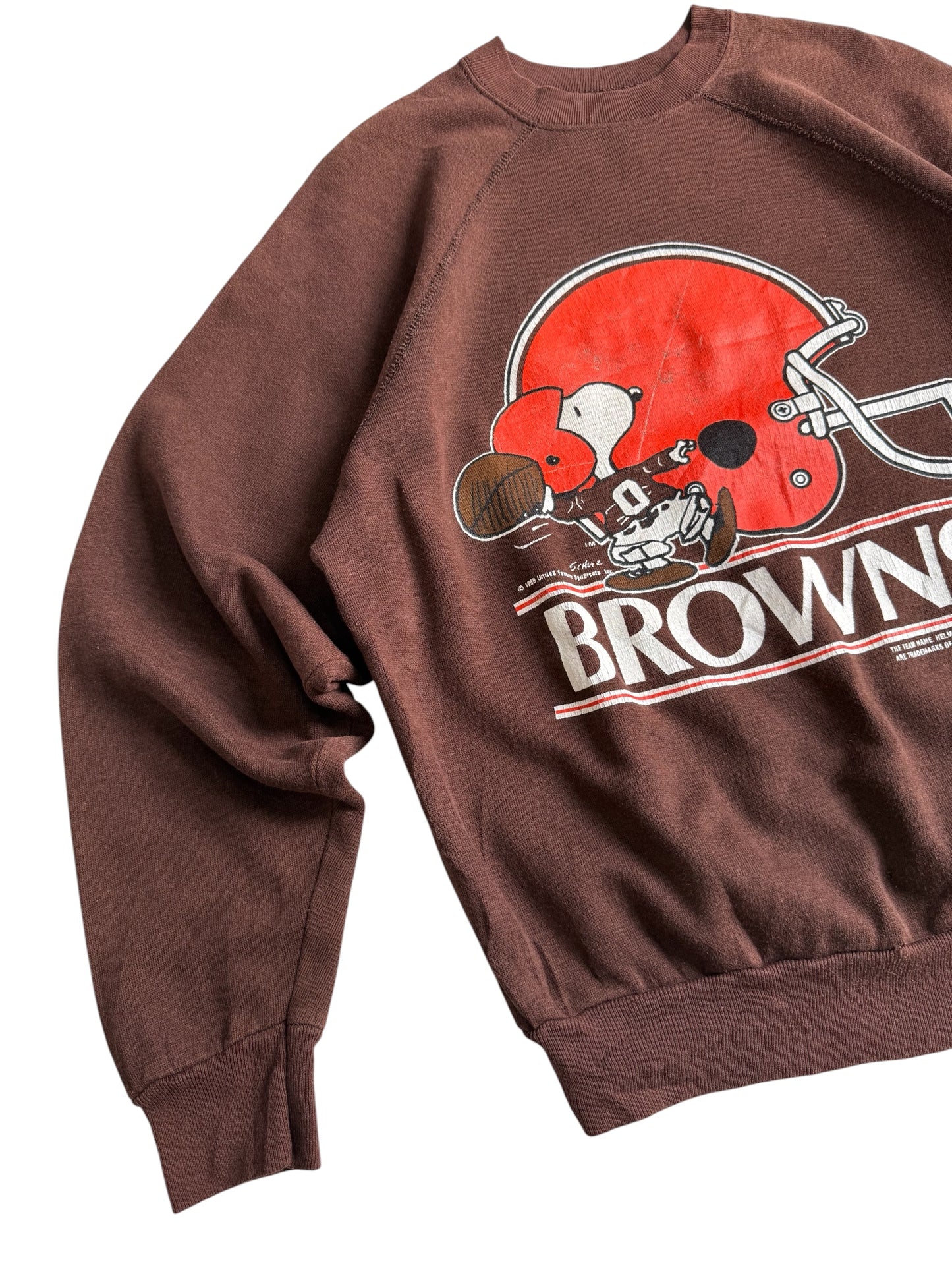 Vintage 70s–80s Peanuts Cleveland Browns Artex Sweatshirt Made in USA