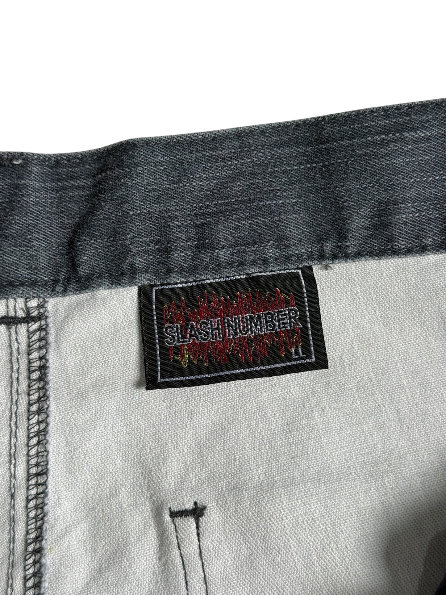Slash Number Strap Denim Pants Japanese Streetwear Bondage Jeans
