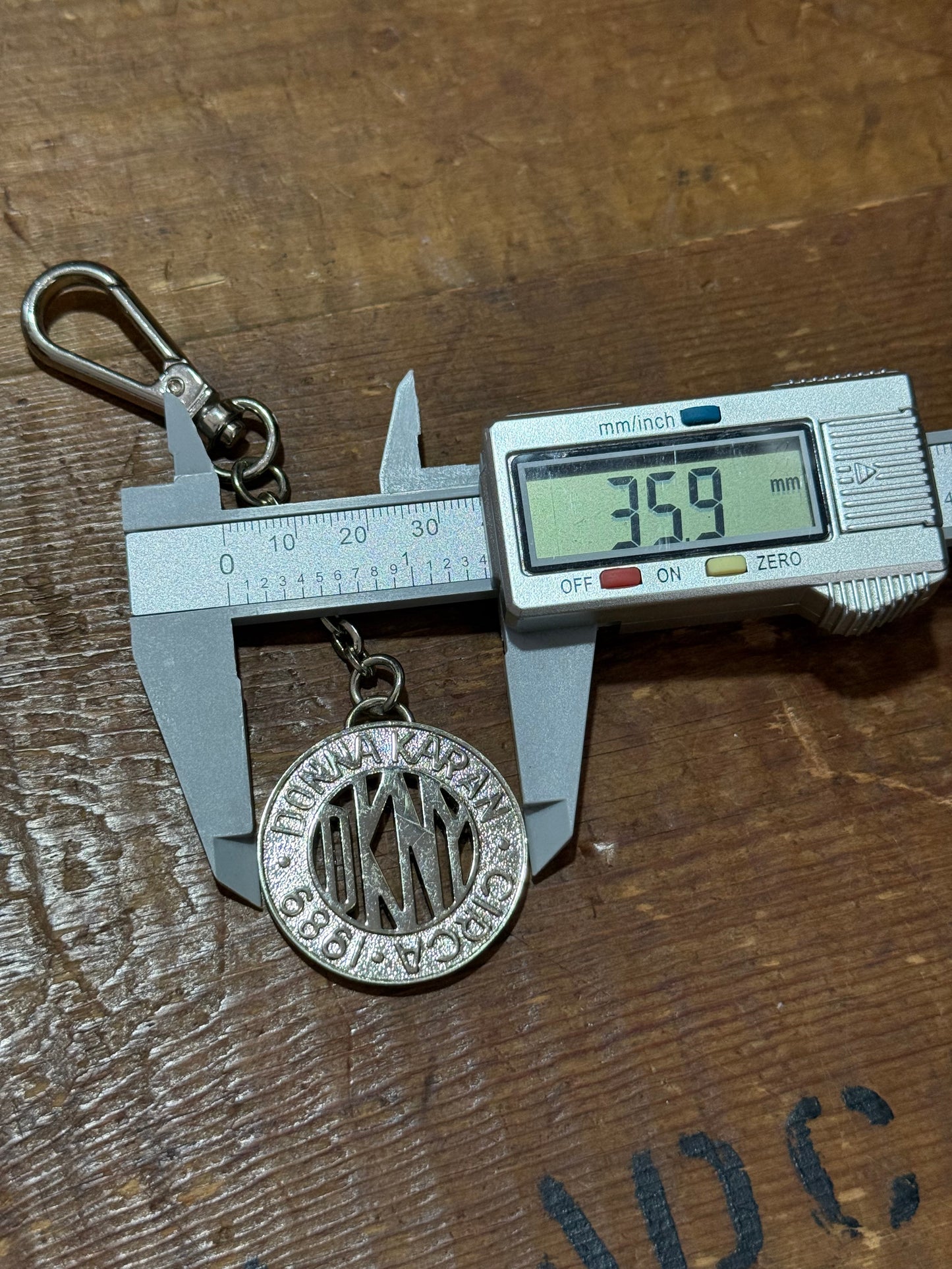 Vintage DKNY Donna Karan Logo Keychain