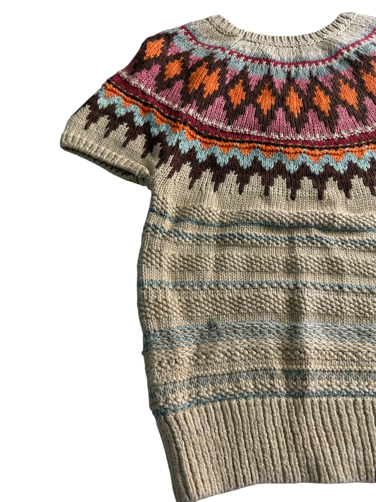 Polo Ralph Lauren Jacquard Short Sleeve Knit Sweater