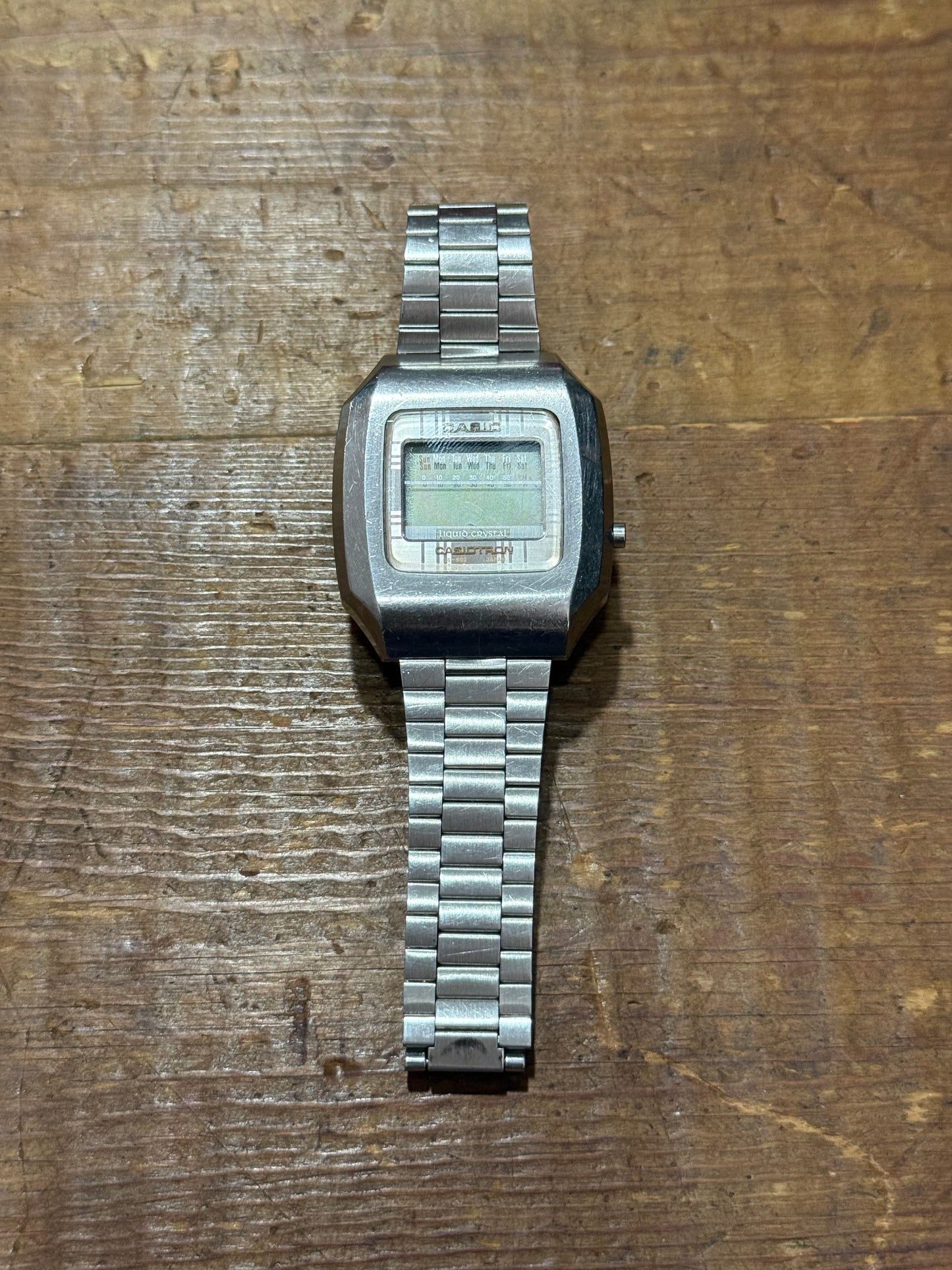 Vintage 70s Casio Casiotron Liquid Crystal Japan Watch Junk Not Working For Parts