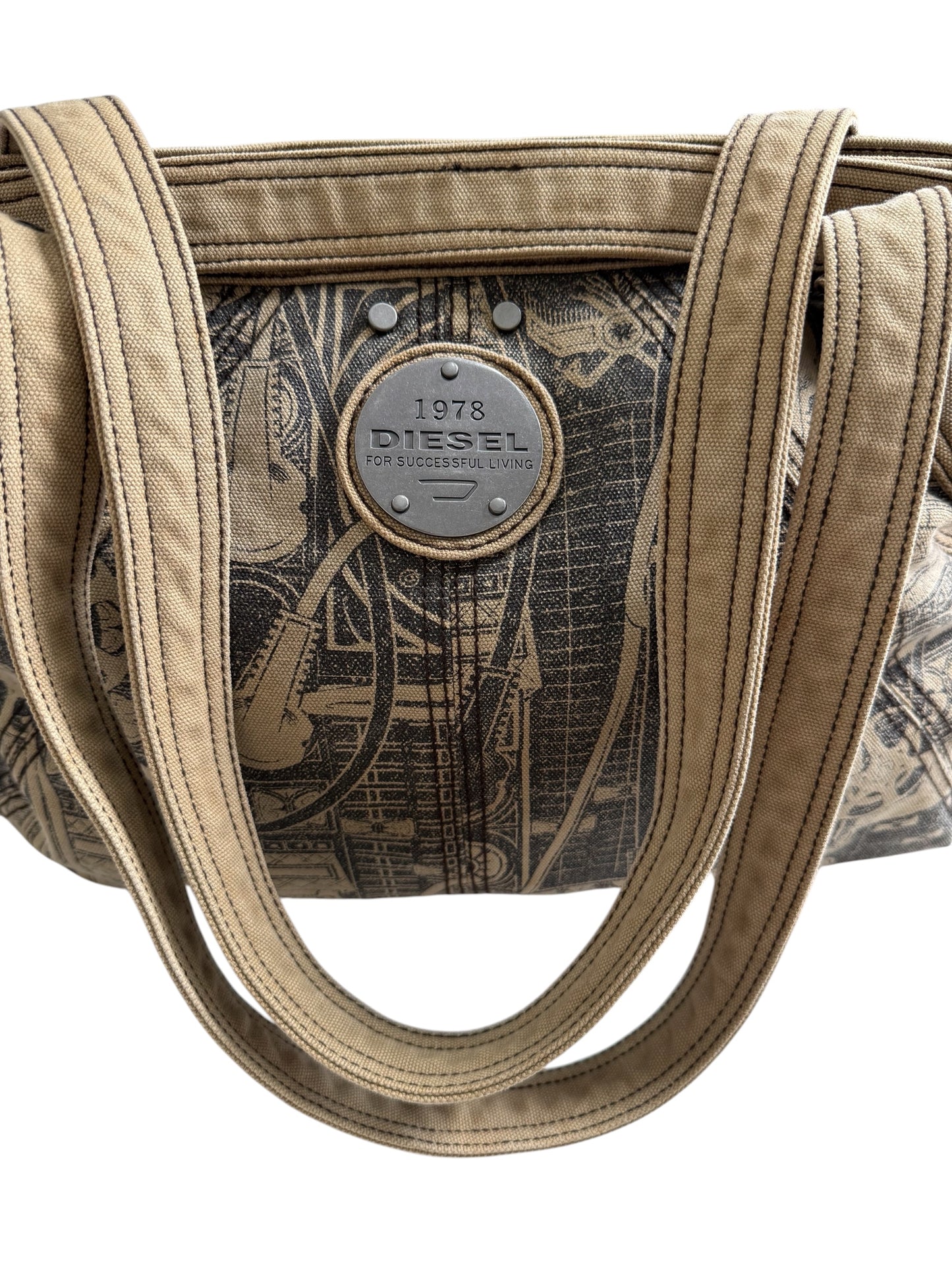Vintage Y2K Diesel Denim Tote Bag Large