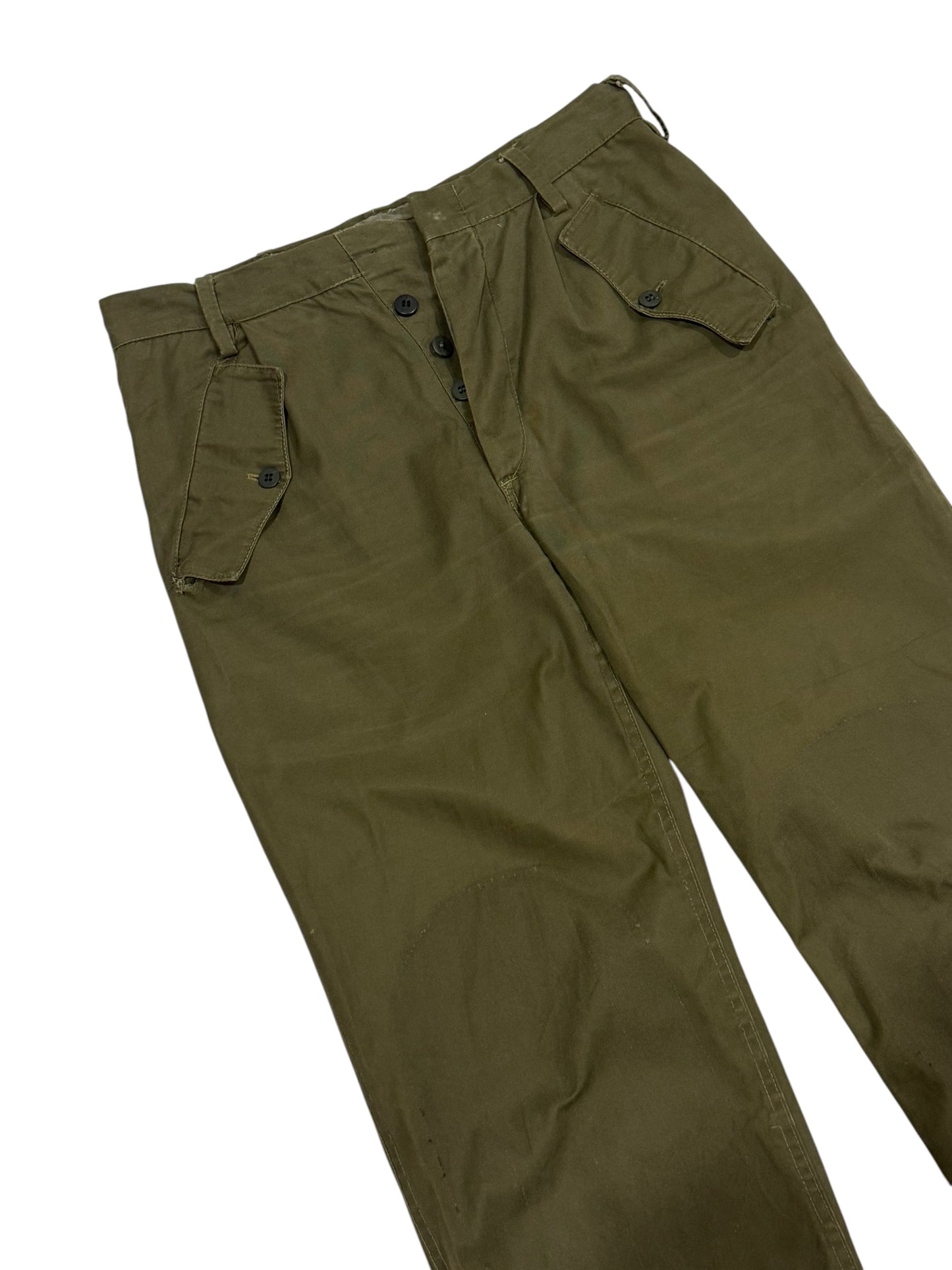 Vintage 1984 Italian Military Zip Leg Field Trousers OG
