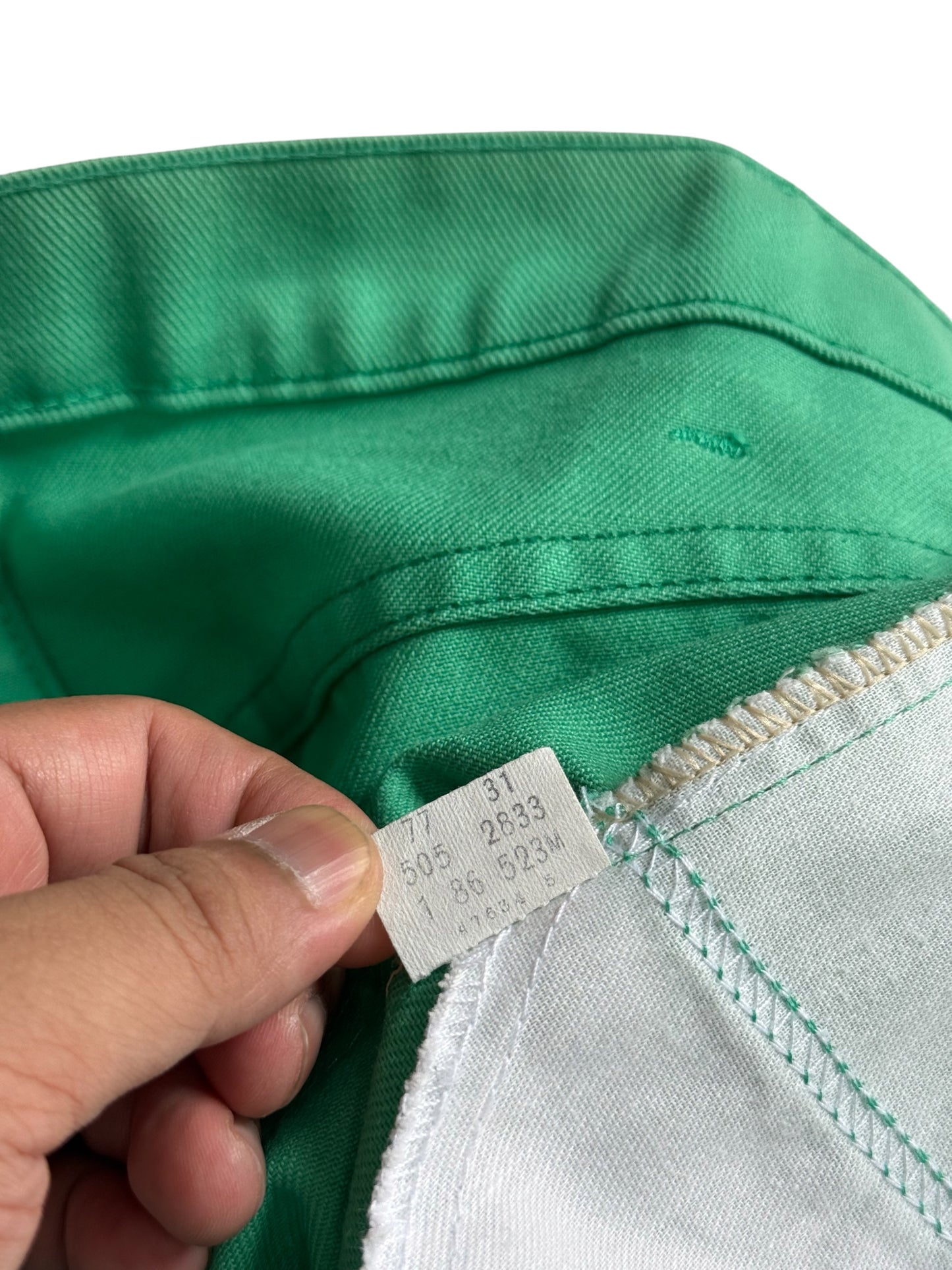 Vintage 1980s Levis 505 Green Tab Green Twill Jeans Made in USA