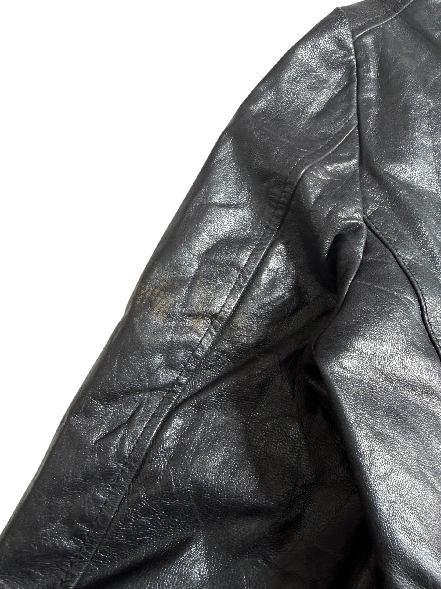 IKKA Womens Black Leather Blazer Medium