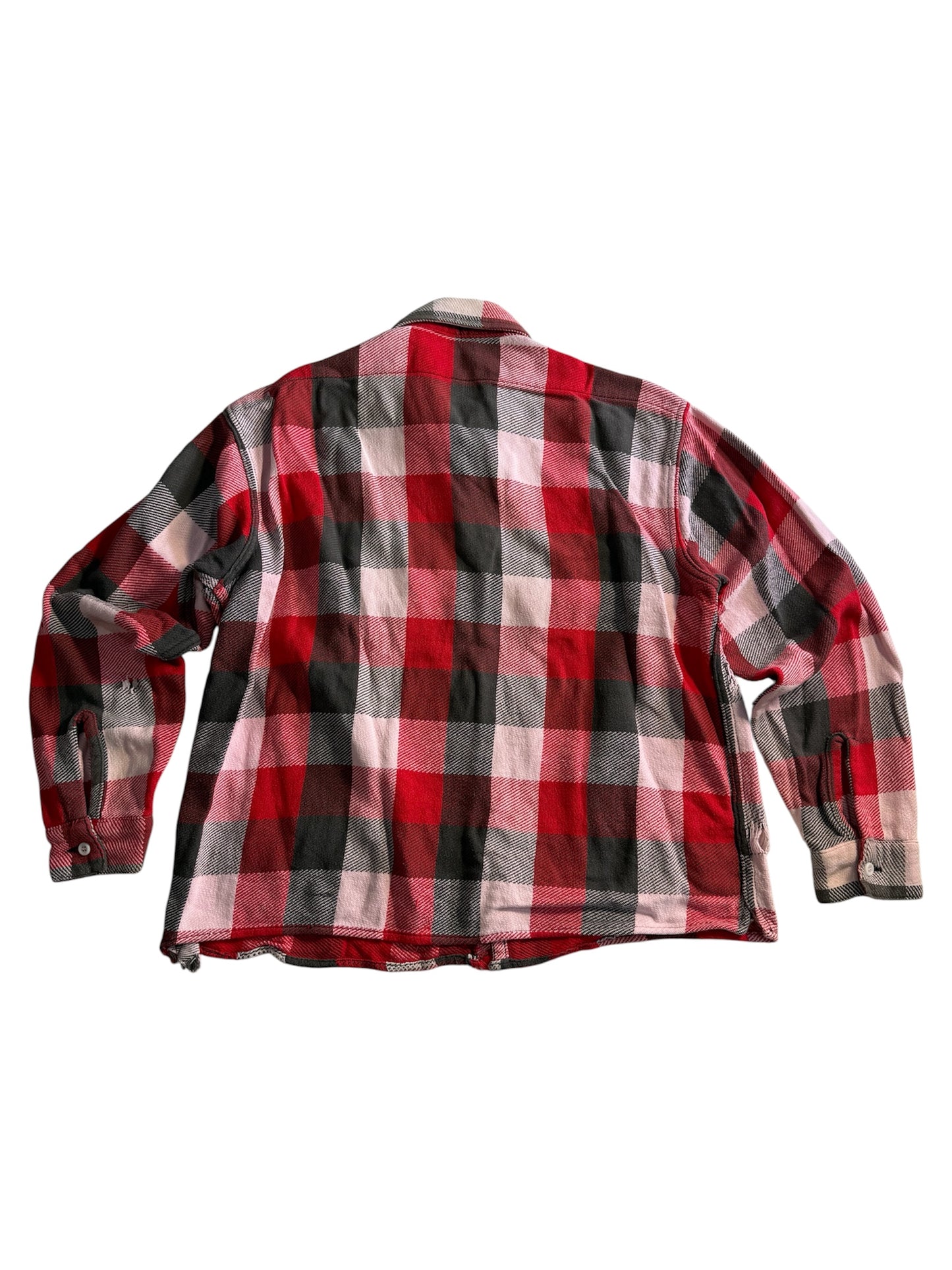 Vintage Distressed Plaid Flannel Shirt