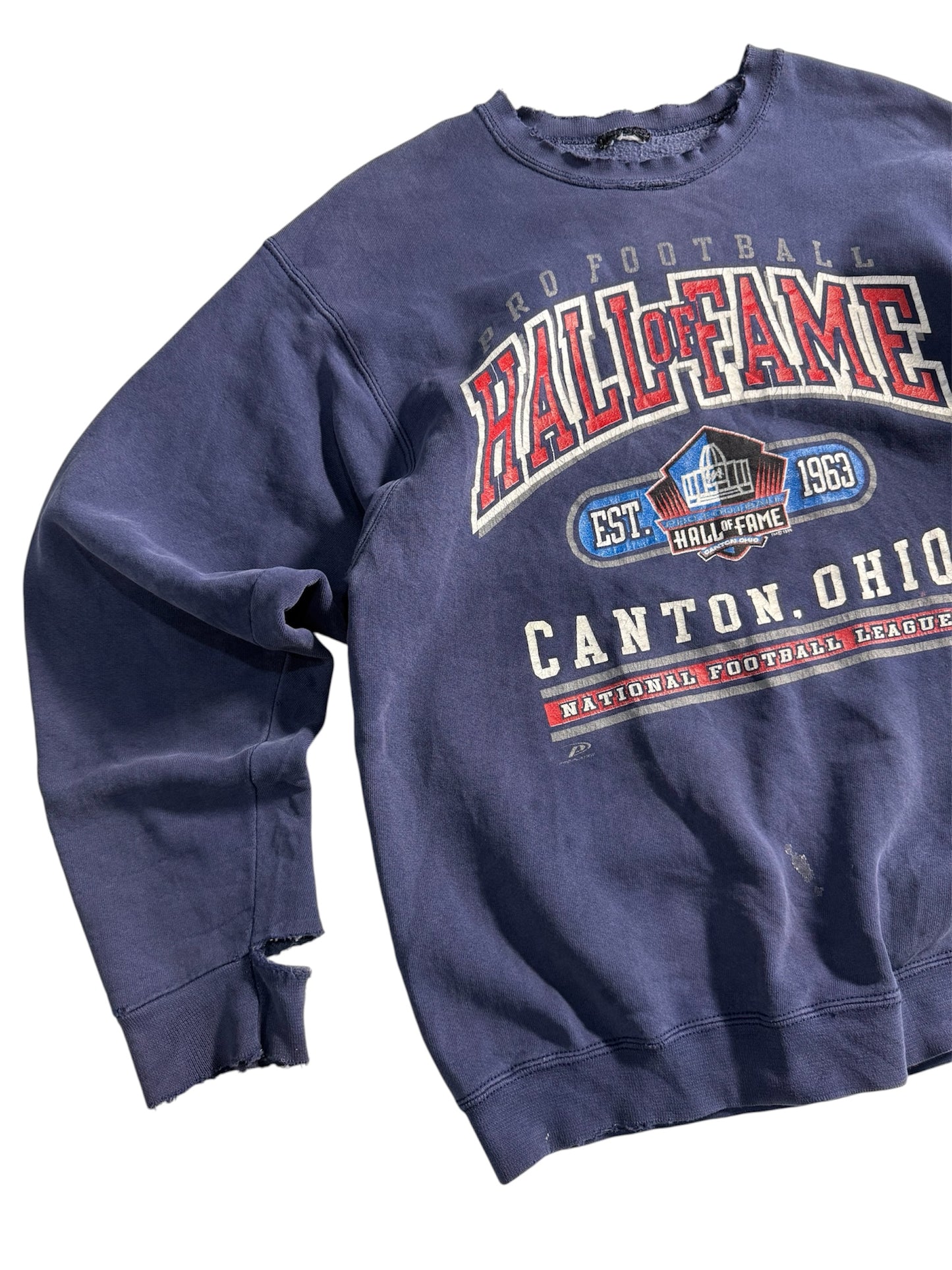 Vintage 1999 Pro Football Hall of Fame Crewneck Sweatshirt Distressed USA