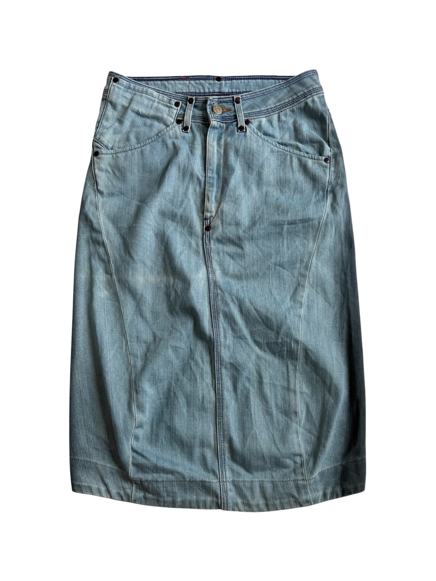 Vintage Y2K Levis RED Denim Skirt Made In Italy