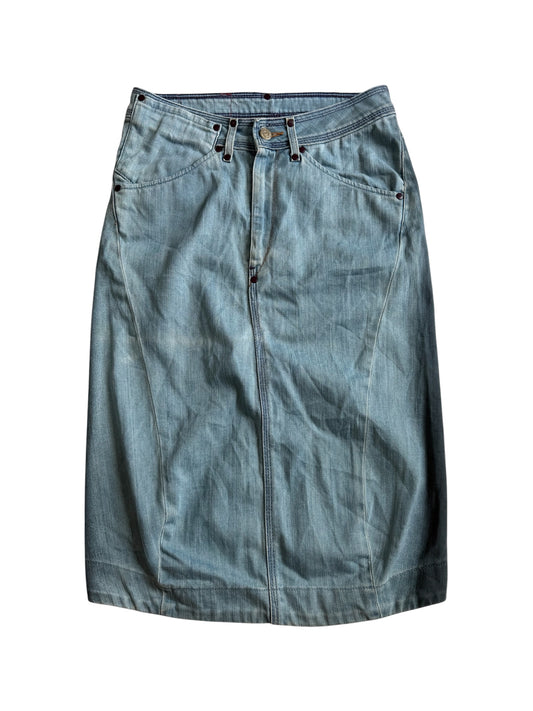 Vintage Y2K Levis RED Denim Skirt Made In Italy