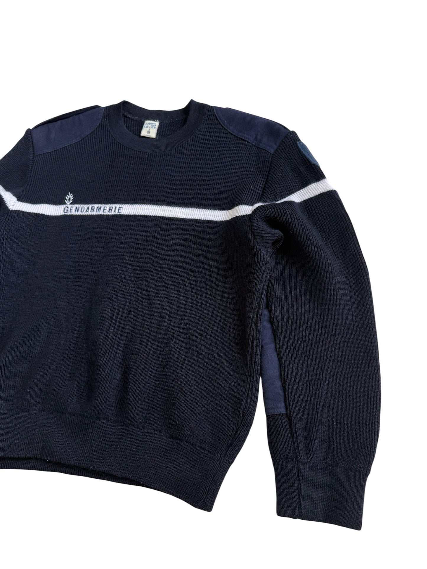 Vintage French Gendarmerie Wool Commando Sweater Made in France Military Knit