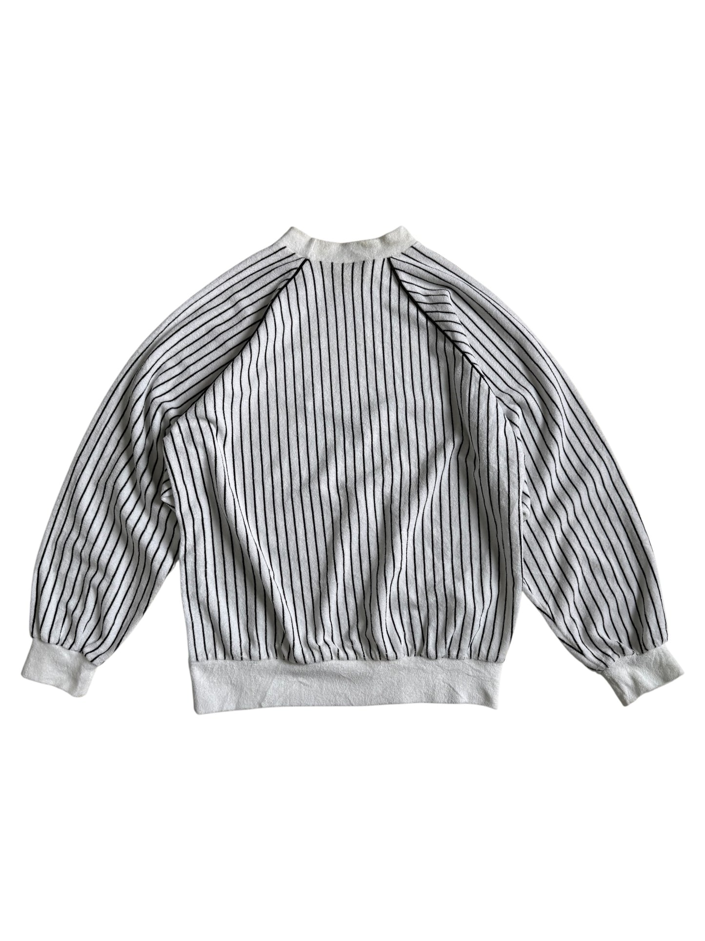 Vintage 1970s-80s West Germany Jazz Graphic Striped Terry Cloth Sweatshirt