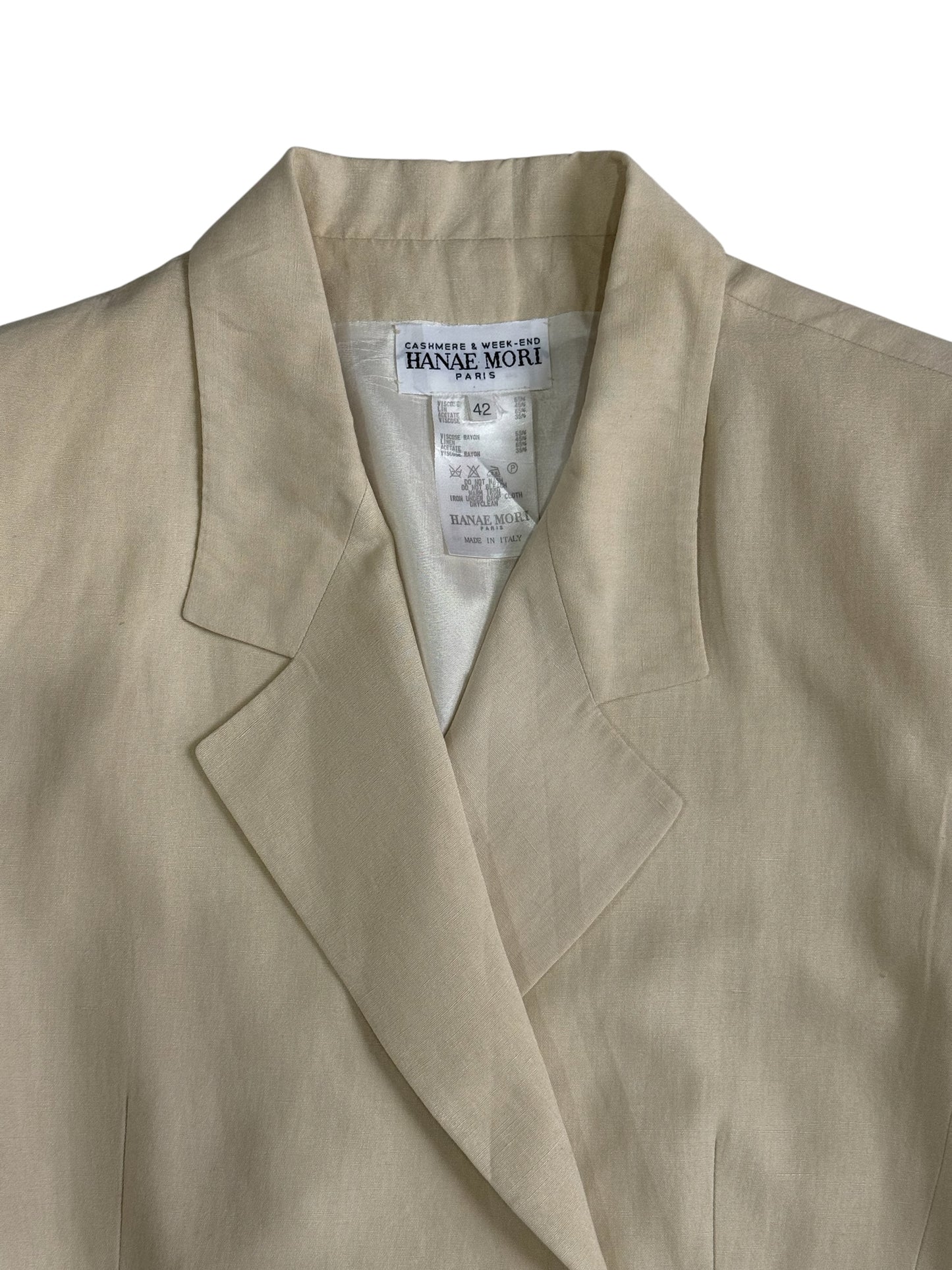 Vintage Hanae Mori Paris Cashmere & Week-End Double Breasted Blazer Jacket