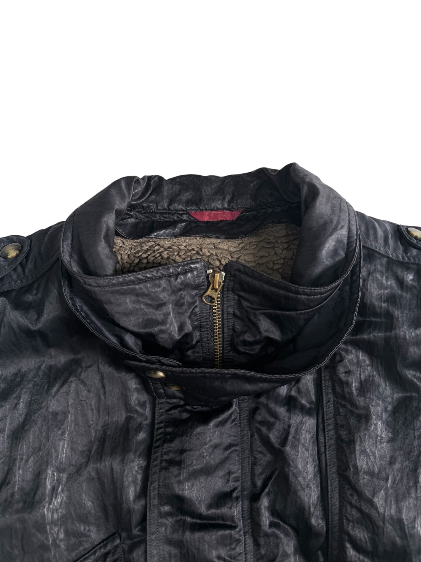 Vintage 80s 90s Japanese Multi Pocket Flight Bomber Jacket Removable Boa Liner
