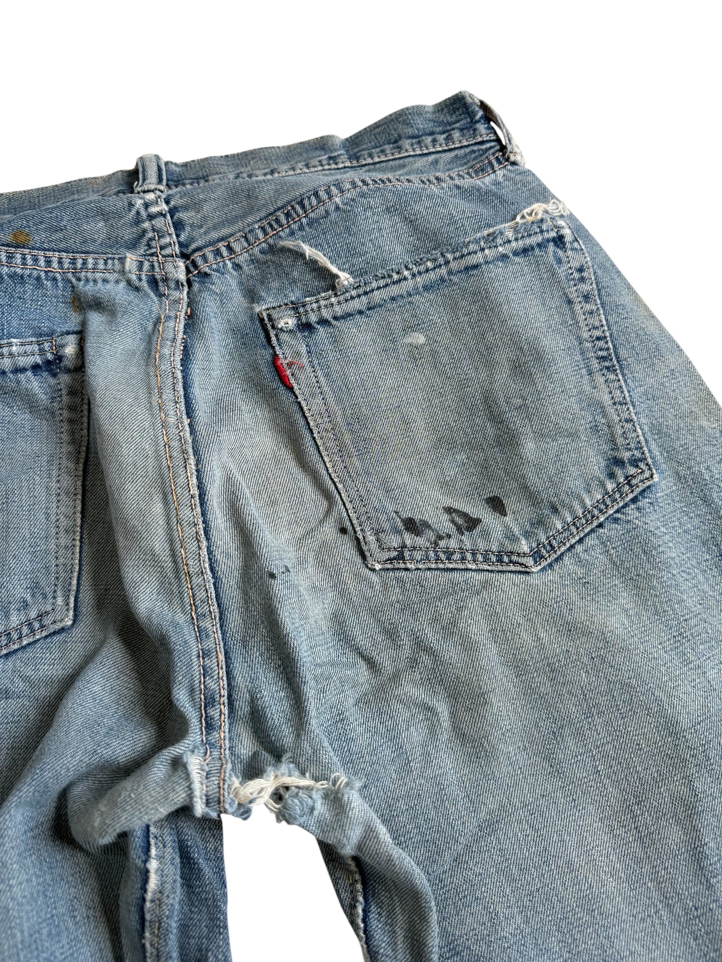 Vintage Warehouse & Co Selvedge Denim Distressed Jeans