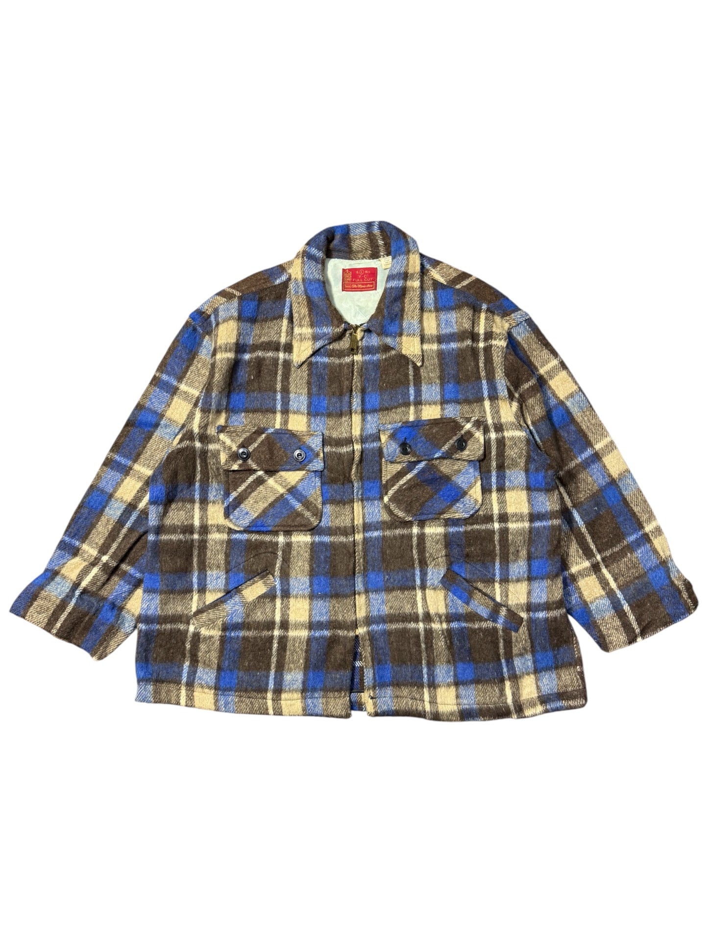 Vintage 1950s-60s Sears Kings Road Wool Plaid Jacket USA Made