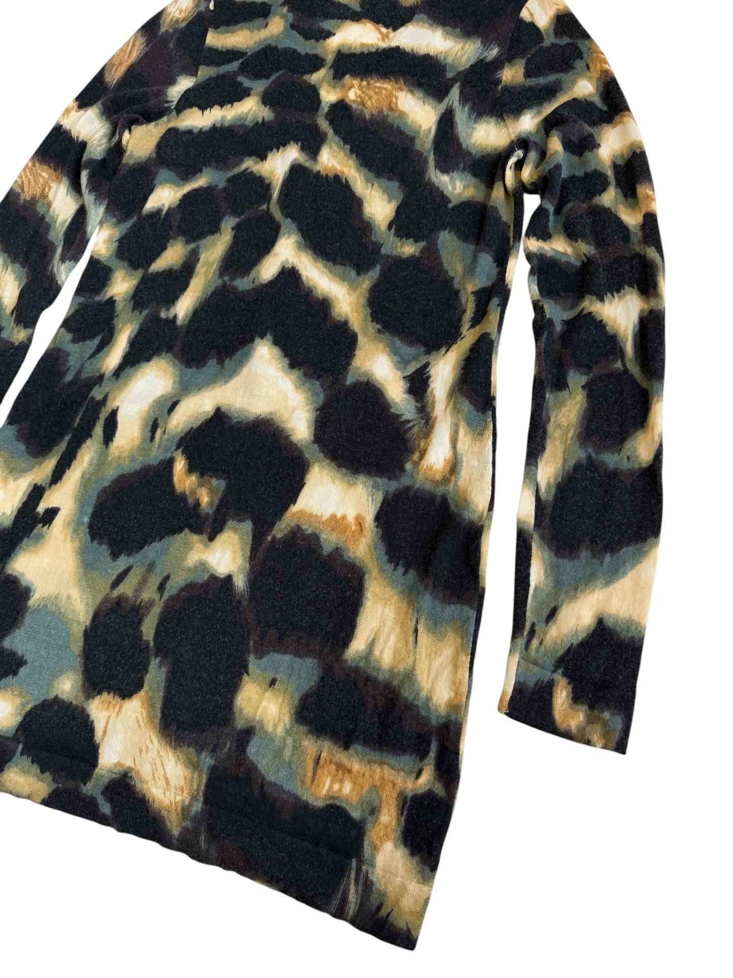 Diane von Furstenberg DVF Wool Abstract Cloud Knit Cardigan Sweater