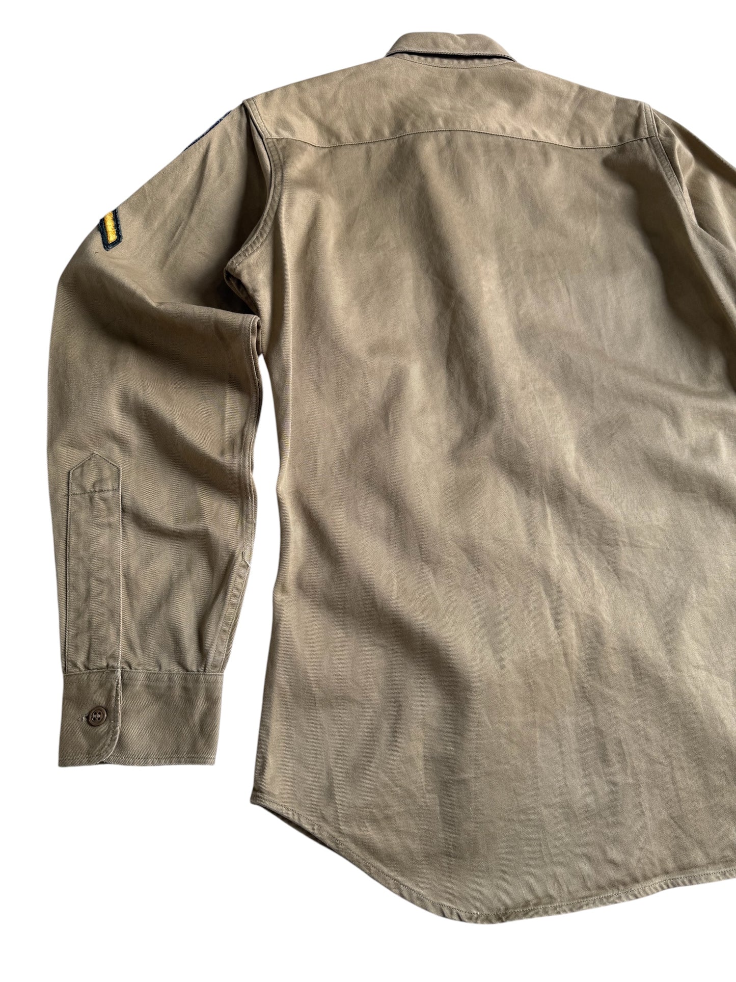 Vintage 1962 US Army Khaki Twill Uniform Shirt 11th Air Assault Division PFC Patch