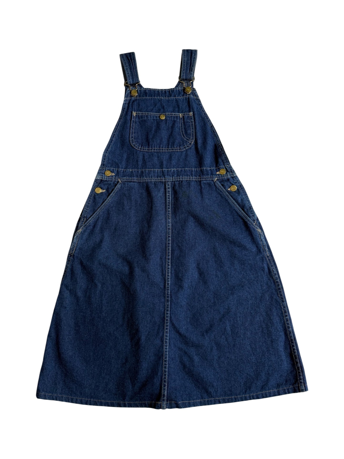 Vintage 80s 90s Pointer Brand Denim Overall Dress Made in USA