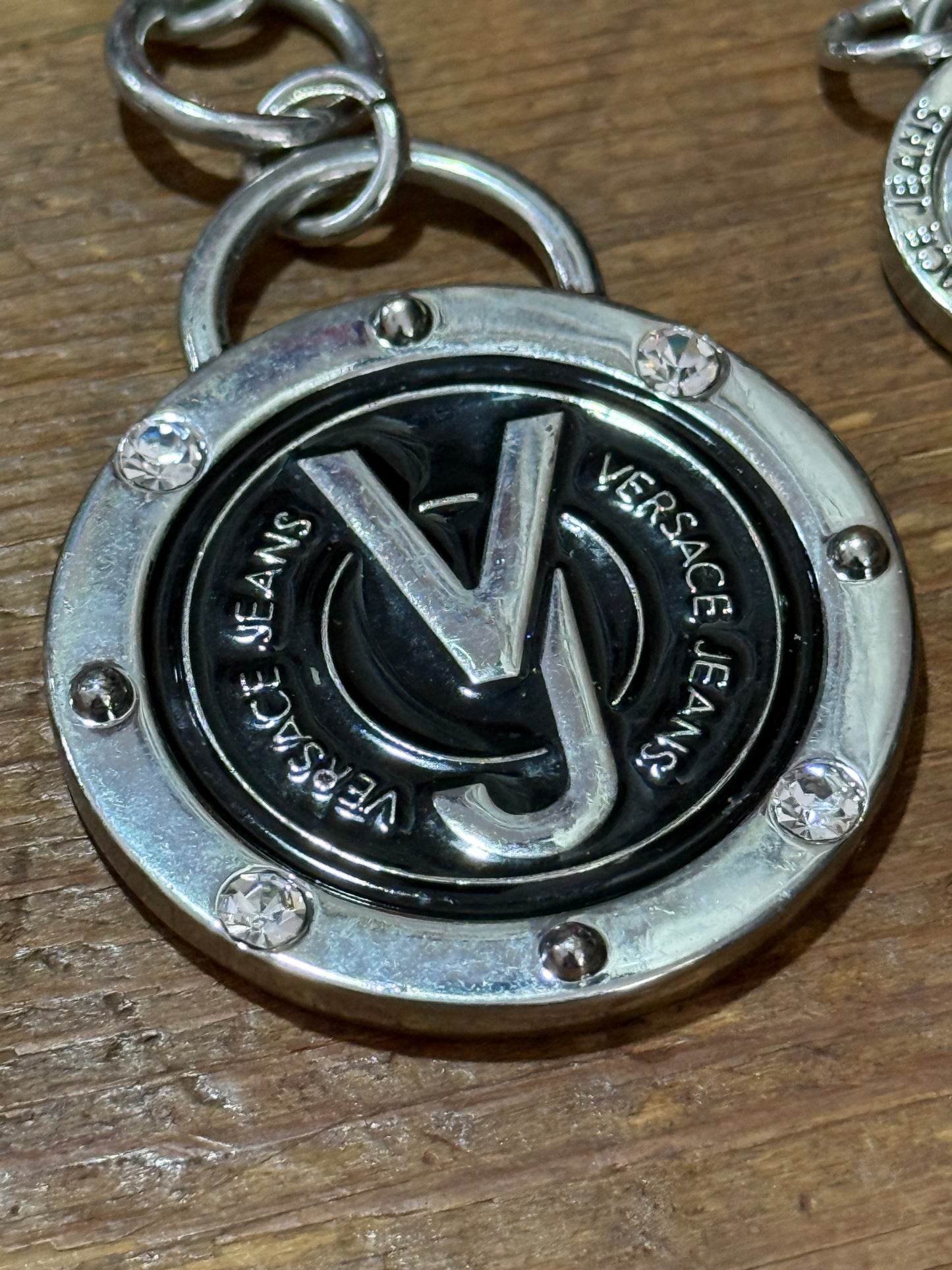 Vintage Versace Jeans VJ Logo Keychain
