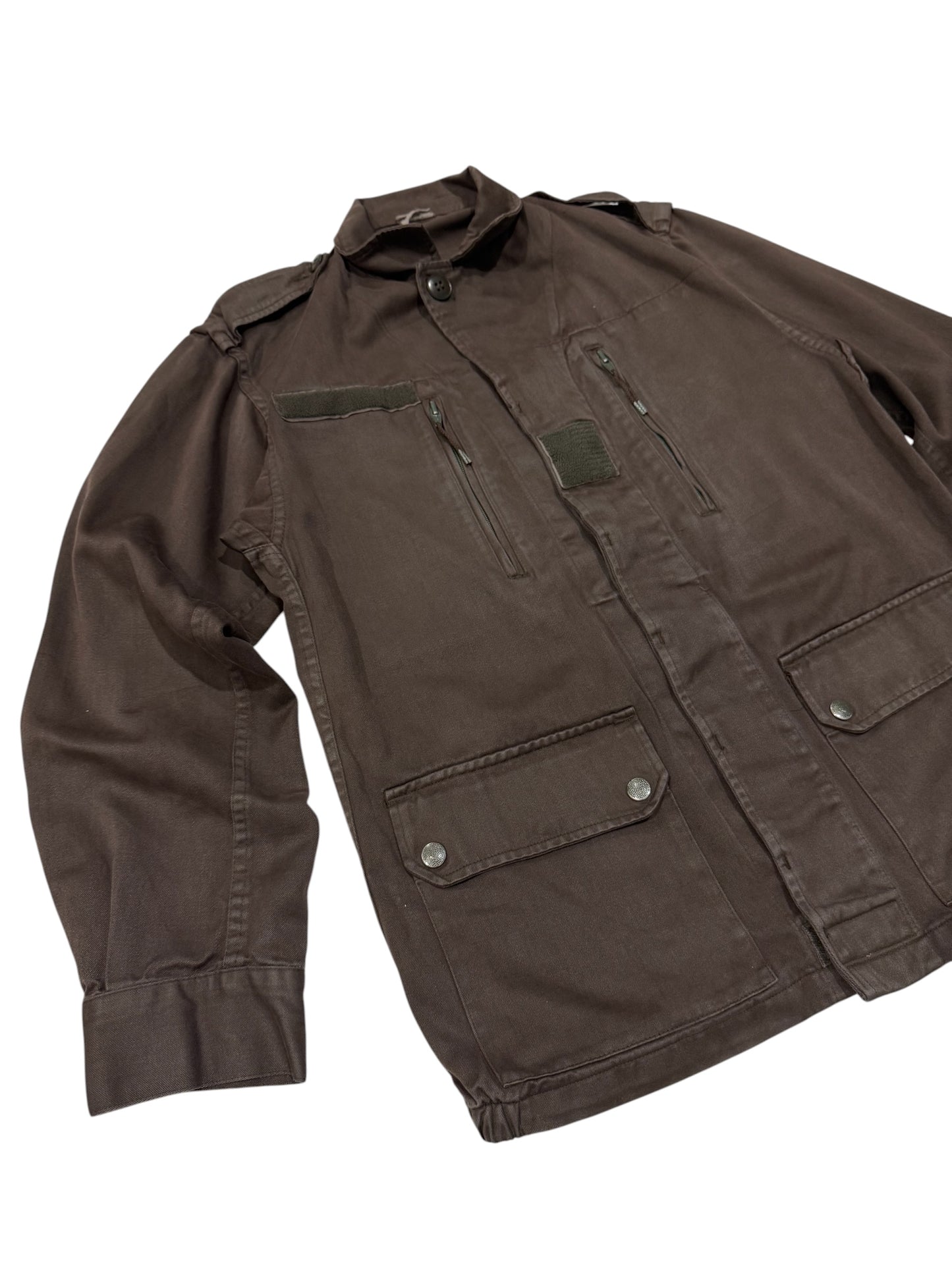 Vintage French Army F2 Field Jacket Rare Brown Military Surplus Retro Workwear