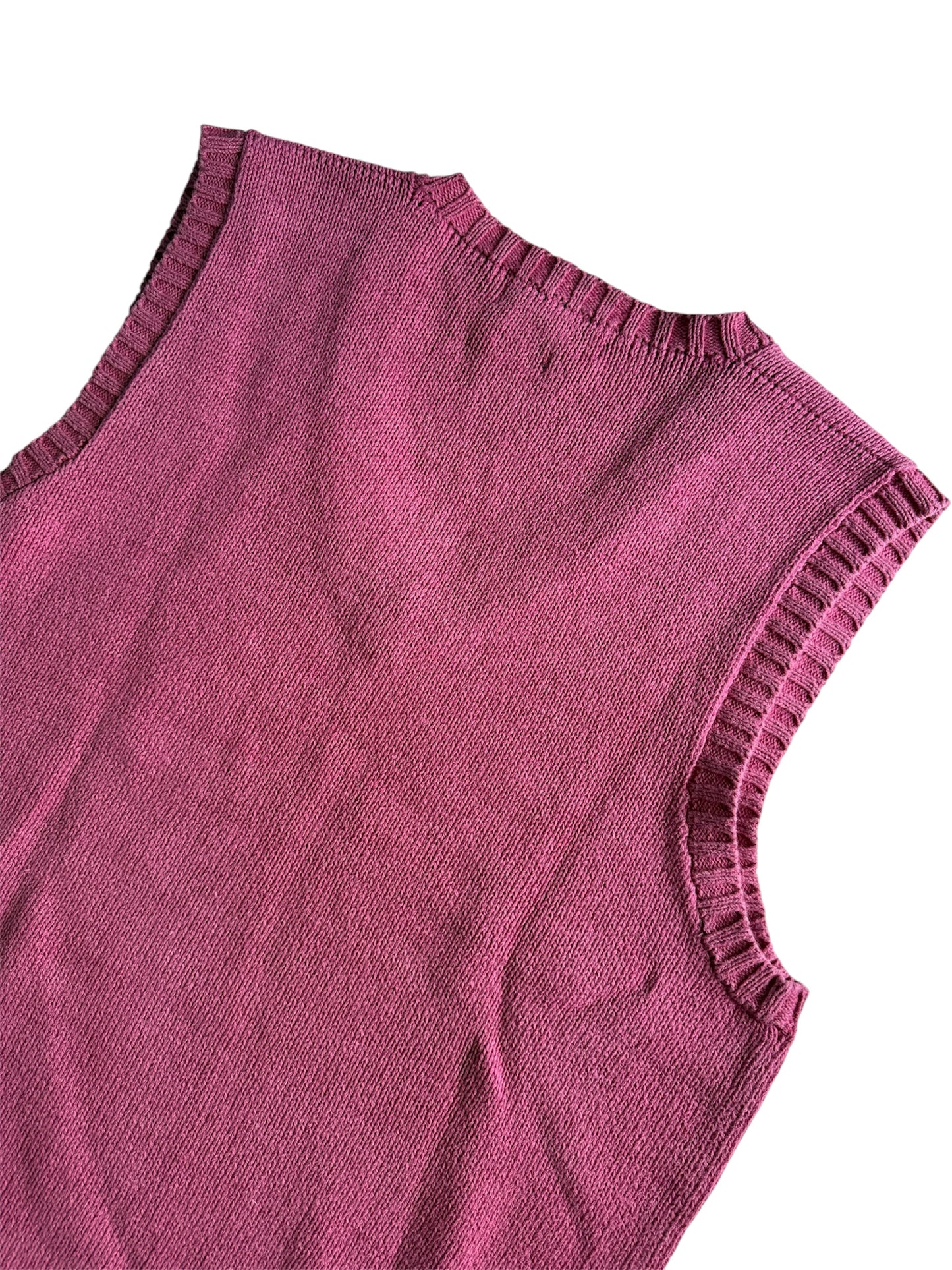 Polo Ralph Lauren Cotton Knit Vest Faded Maroon V Neck