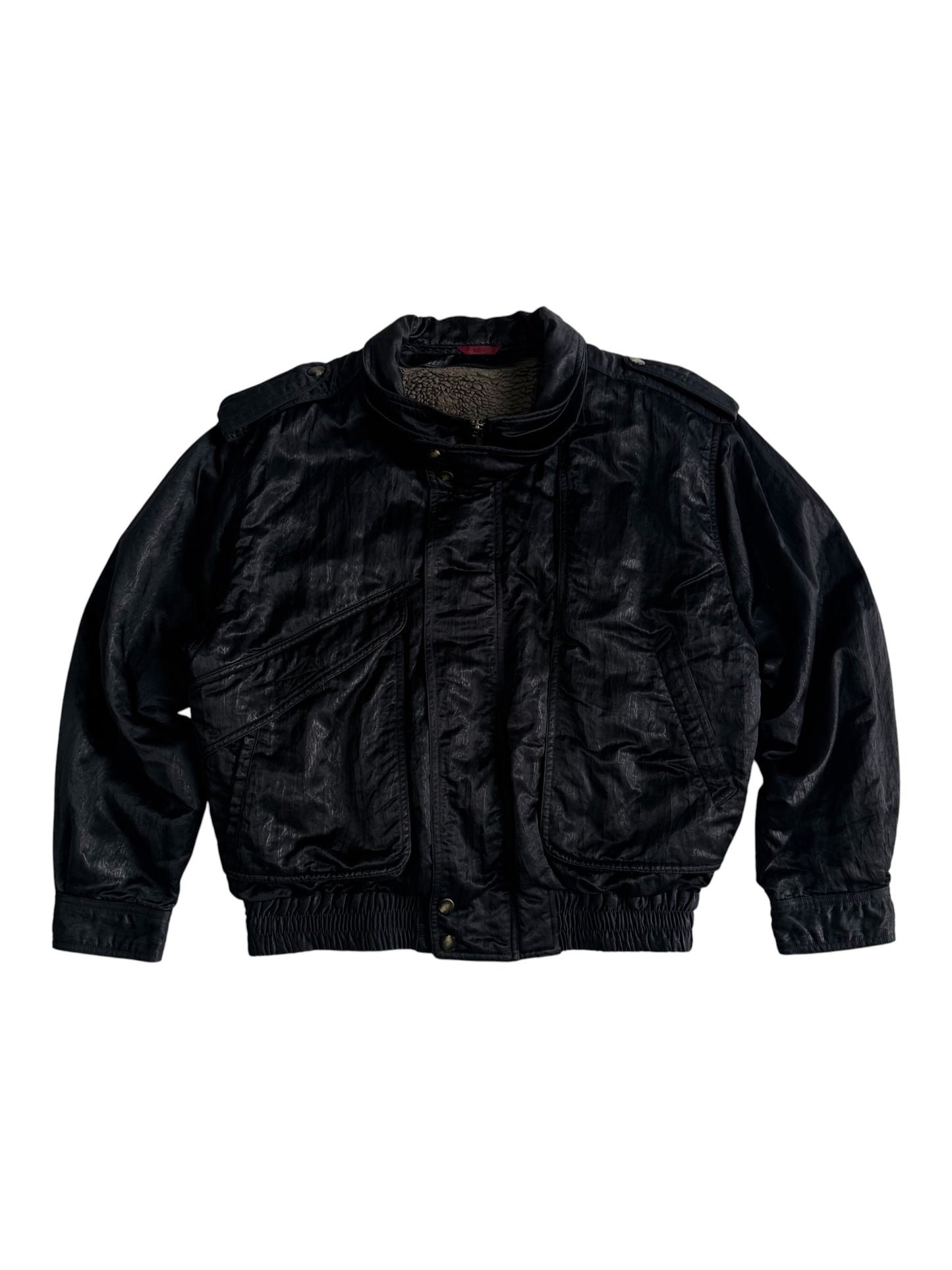 Vintage 80s 90s Japanese Multi Pocket Flight Bomber Jacket Removable Boa Liner