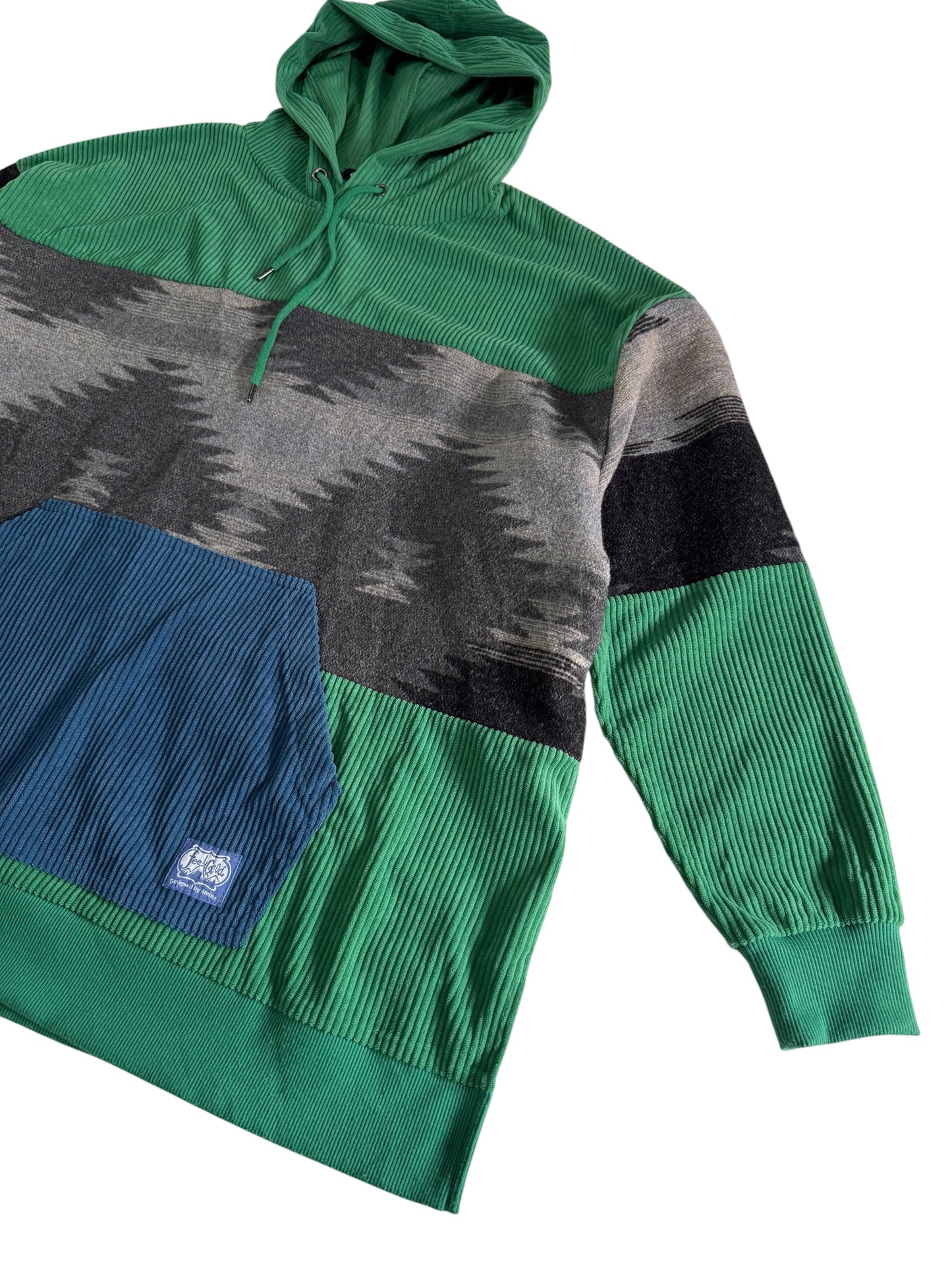 Amina Corduroy Baja Hoodie Southwestern Pullover Jacket