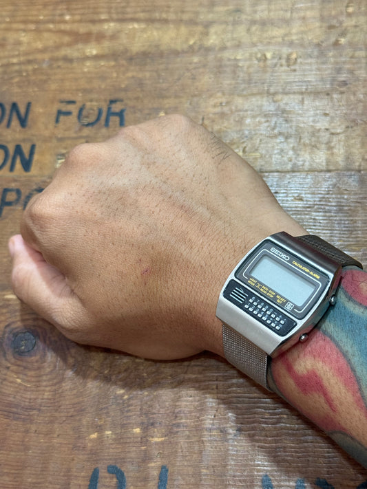 Vintage Seiko Calculator Alarm Japan Watch Junk Not Working For Parts
