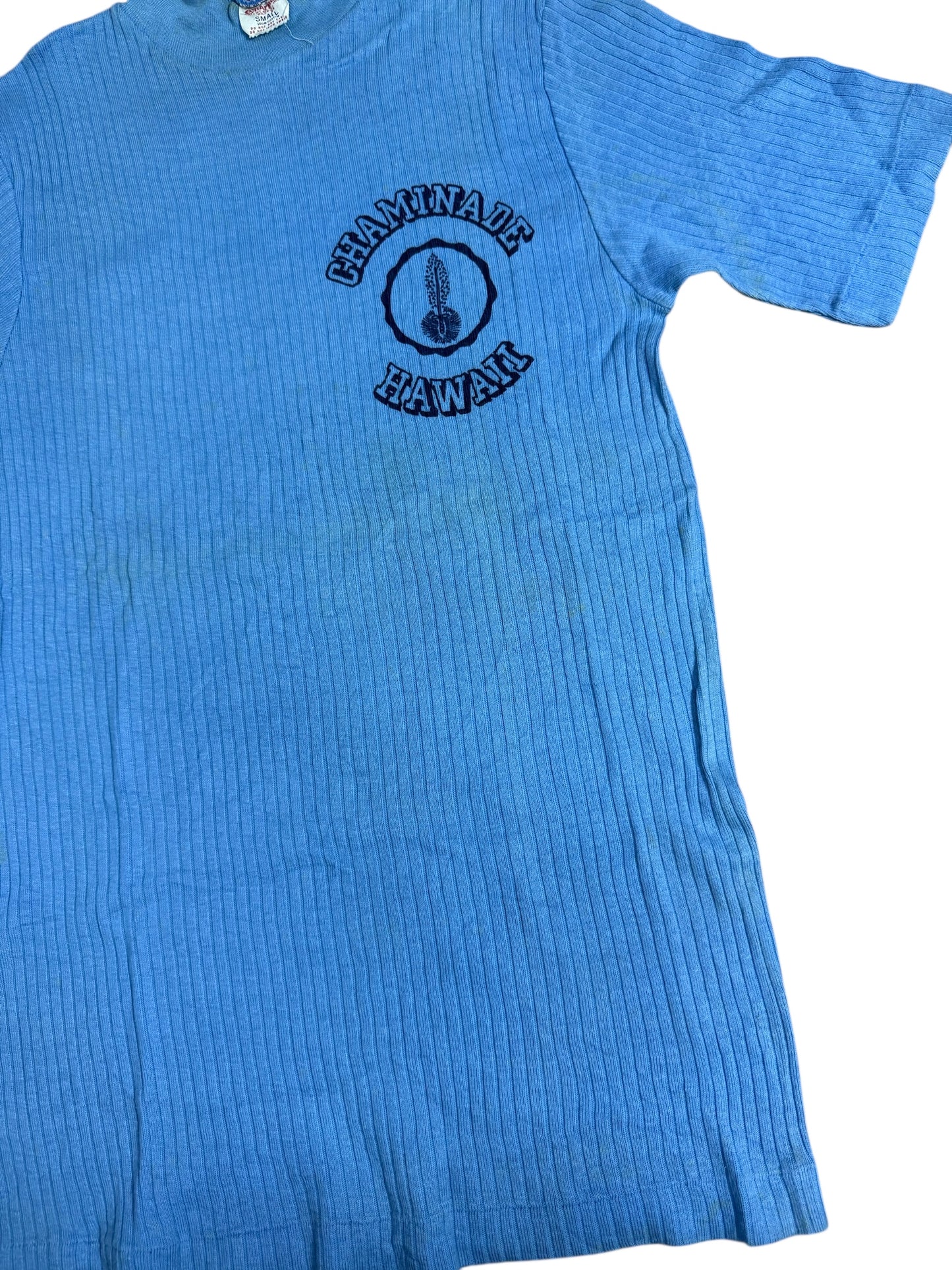 Vintage 1960s Champion Knitwear Chaminade Hawaii Ribbed Tshirt