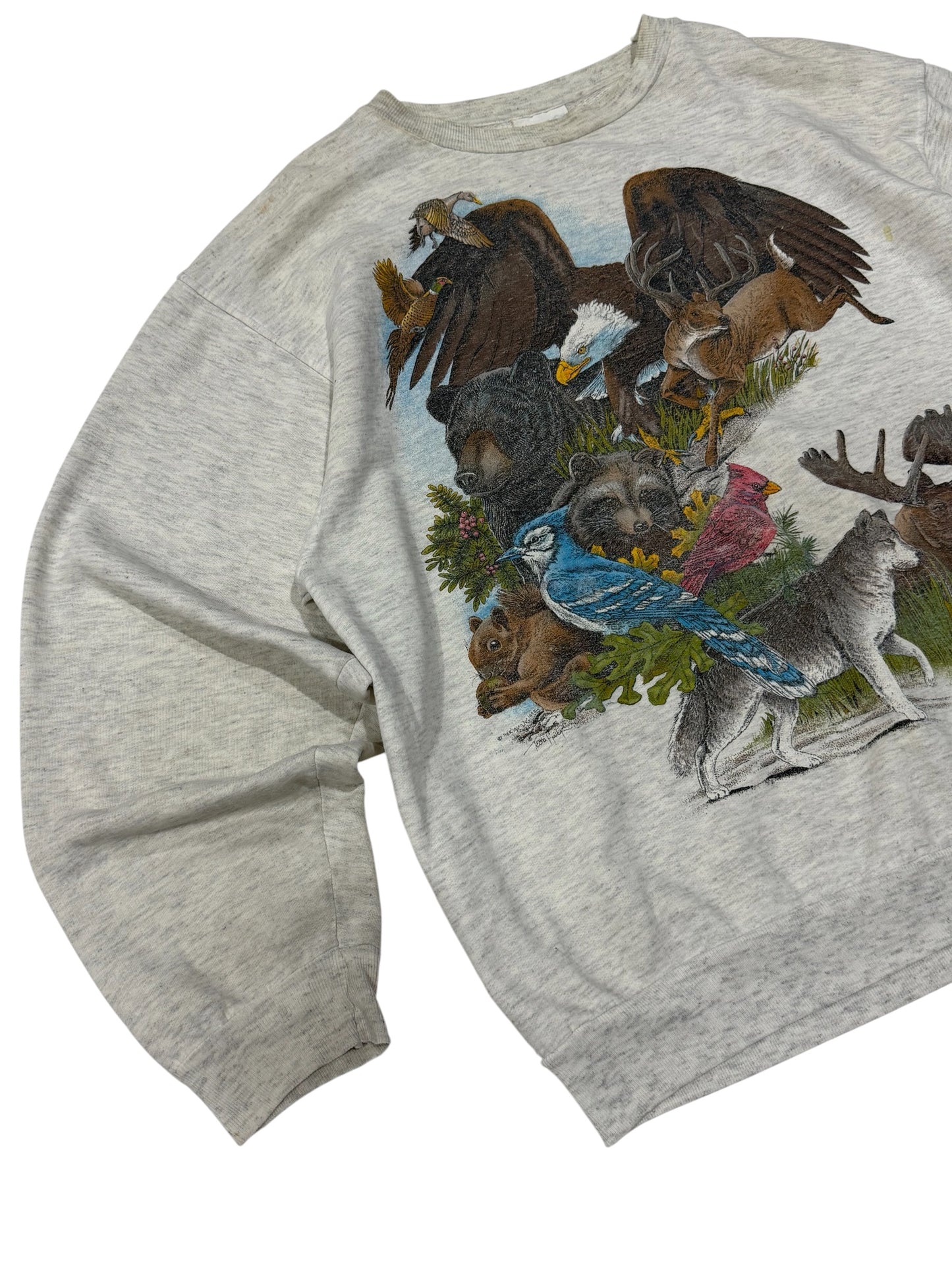 Vintage 90s Montreal Canada Wildlife Crewneck Sweatshirt