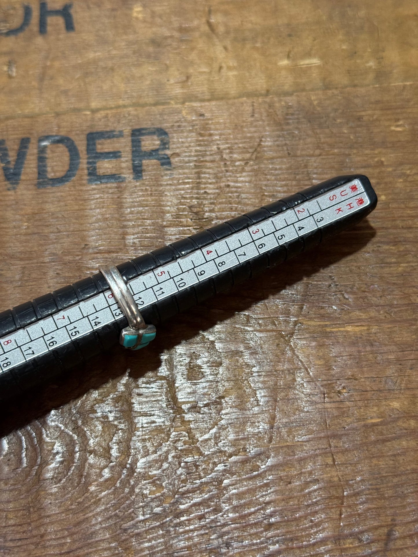Vintage Turquoise Inlay Cluster Ring Sterling Silver Minimal Design