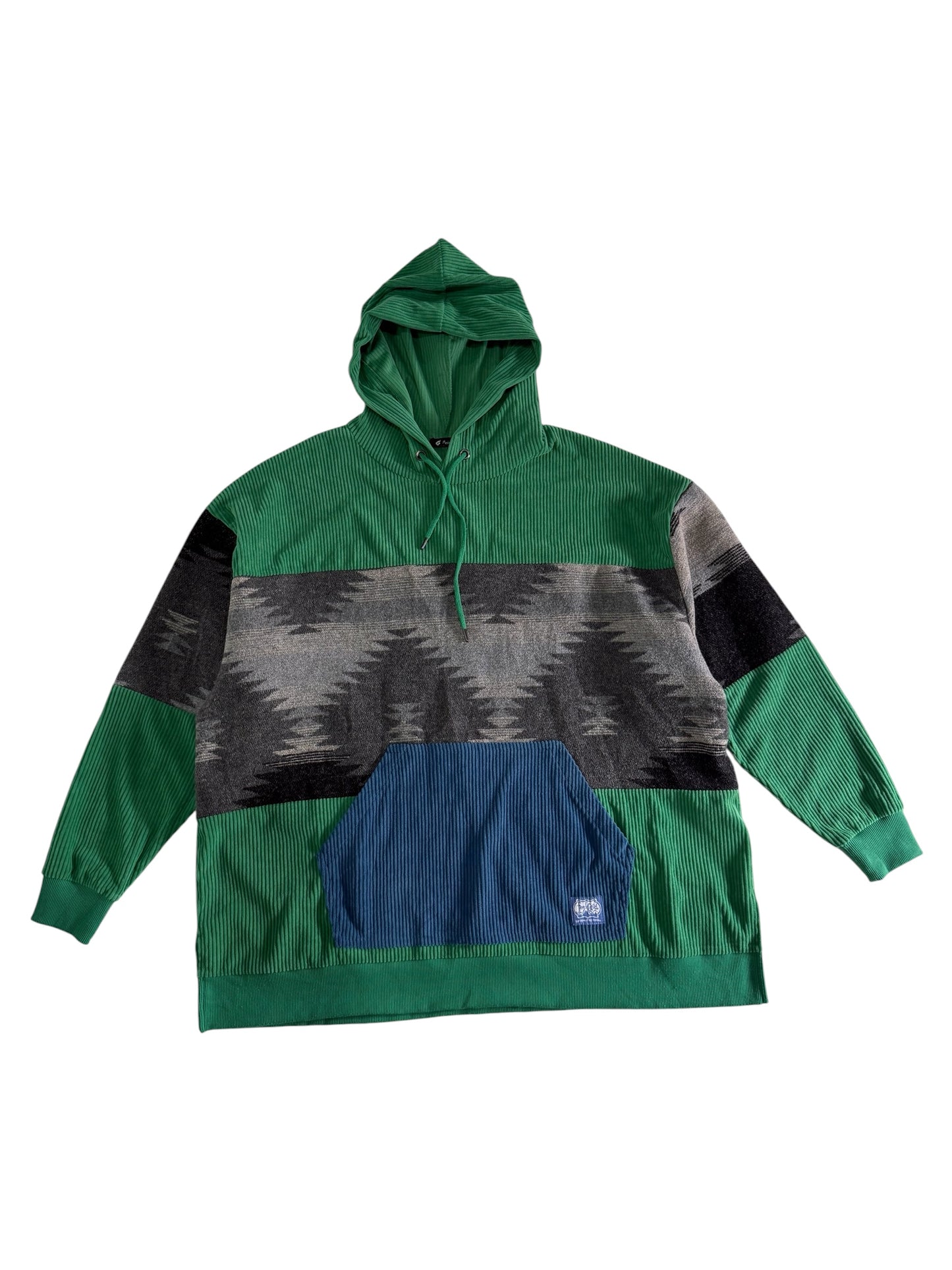 Amina Corduroy Baja Hoodie Southwestern Pullover Jacket