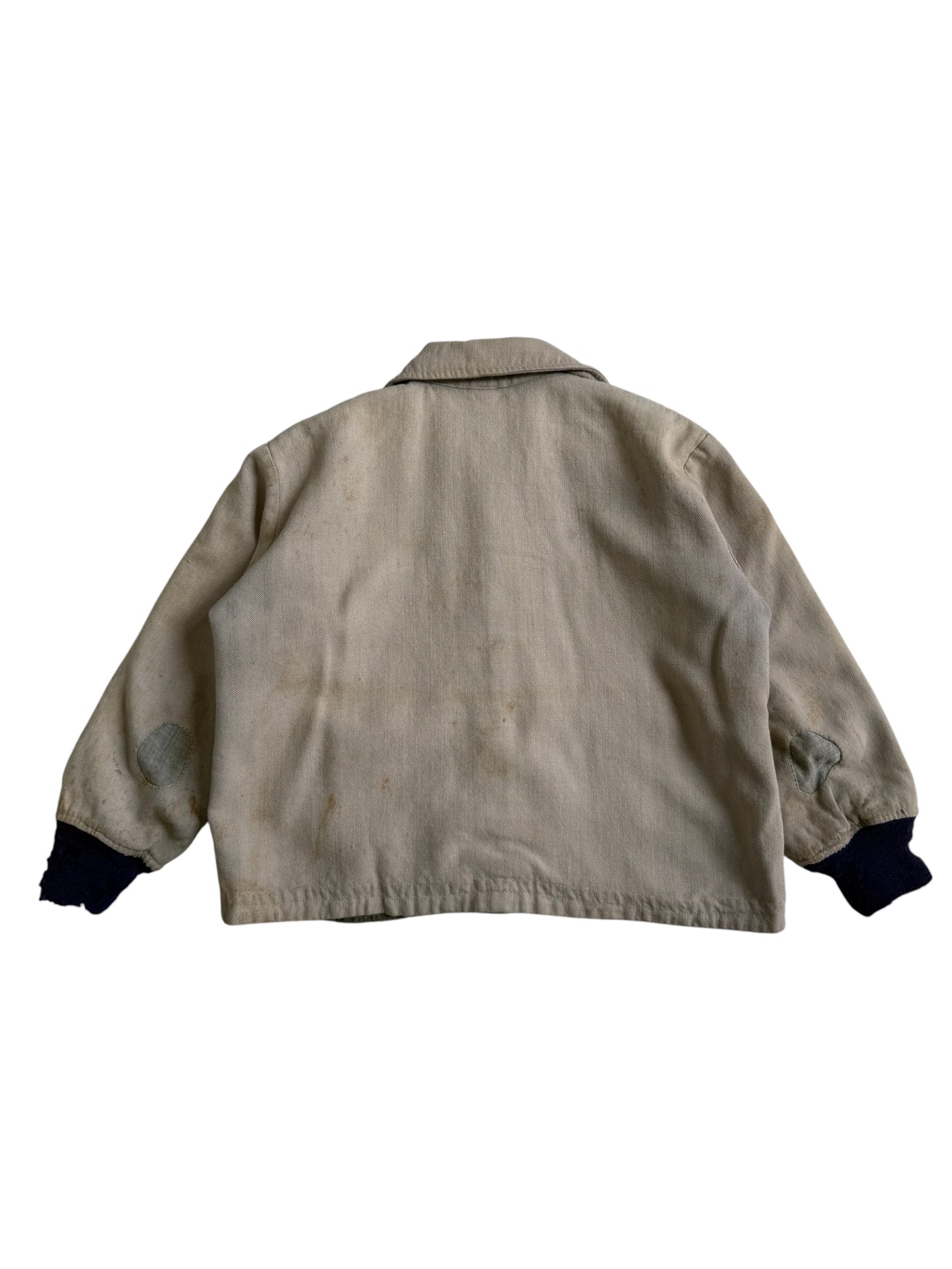 Vintage 1940s–50s European Childrens Herringbone Twill Work Jacket