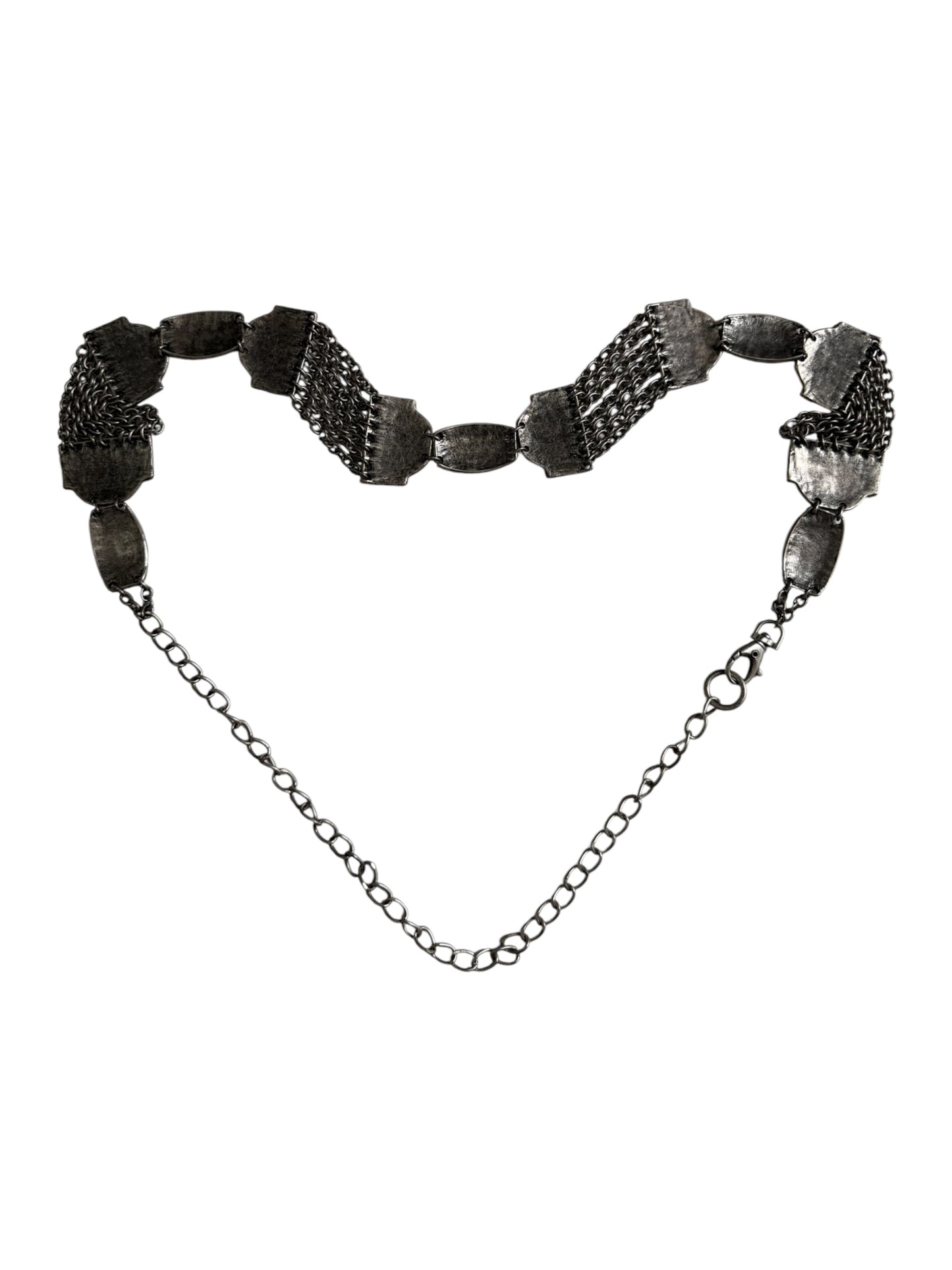 Vintage Gothic Ornate Chain Hip Belt Black Tone Boho Waist Chain Medieval Statement Accessory