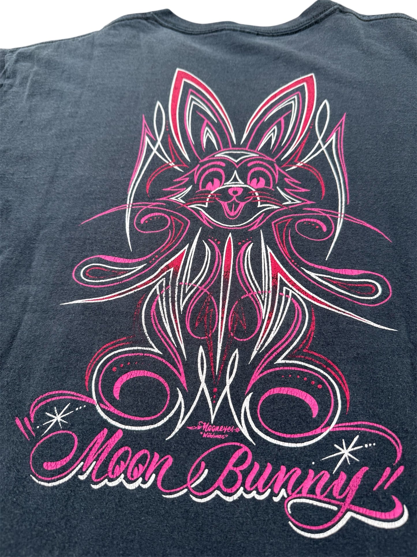 Vintage Y2K Mooneyes Bunny Pinstripe Graphic Tshirt