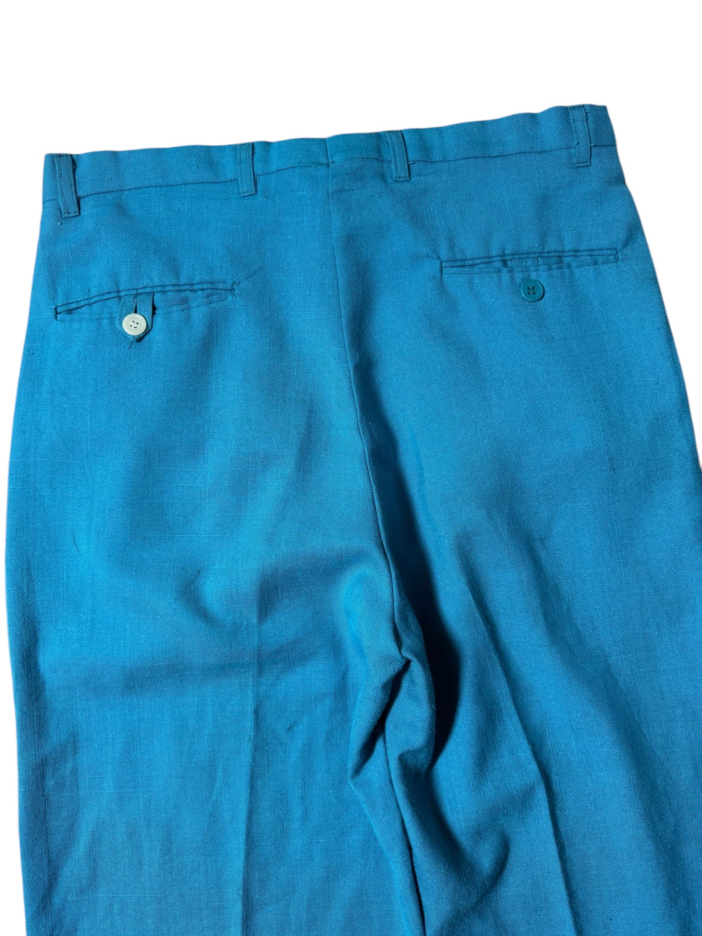 Vintage Cotler Pleated Trousers Teal Blue Classic American Slacks