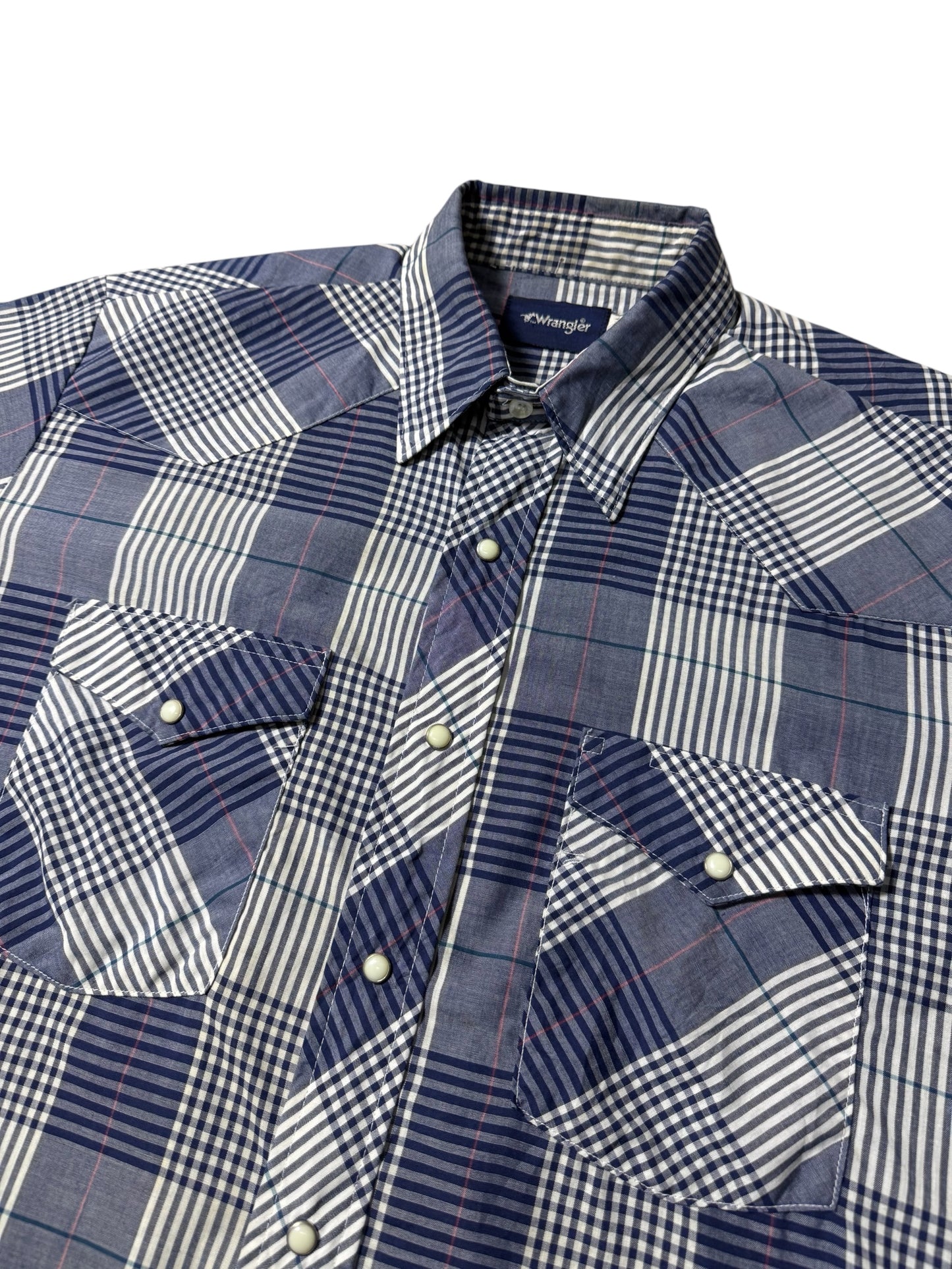 Vintage 1970s-80s Wrangler Plaid Western Shirt