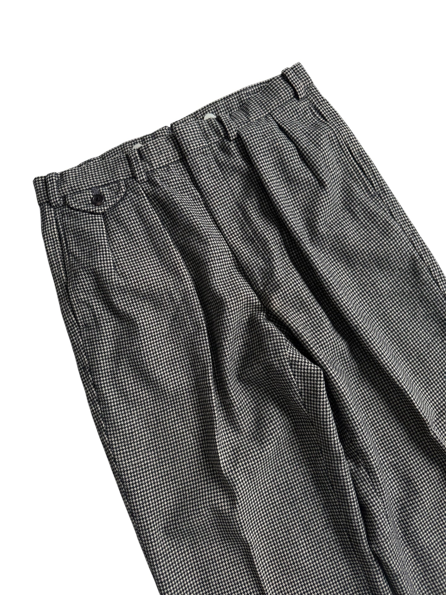 Vintage 1990s Polo Ralph Lauren Houndstooth Pleated Wool Trousers