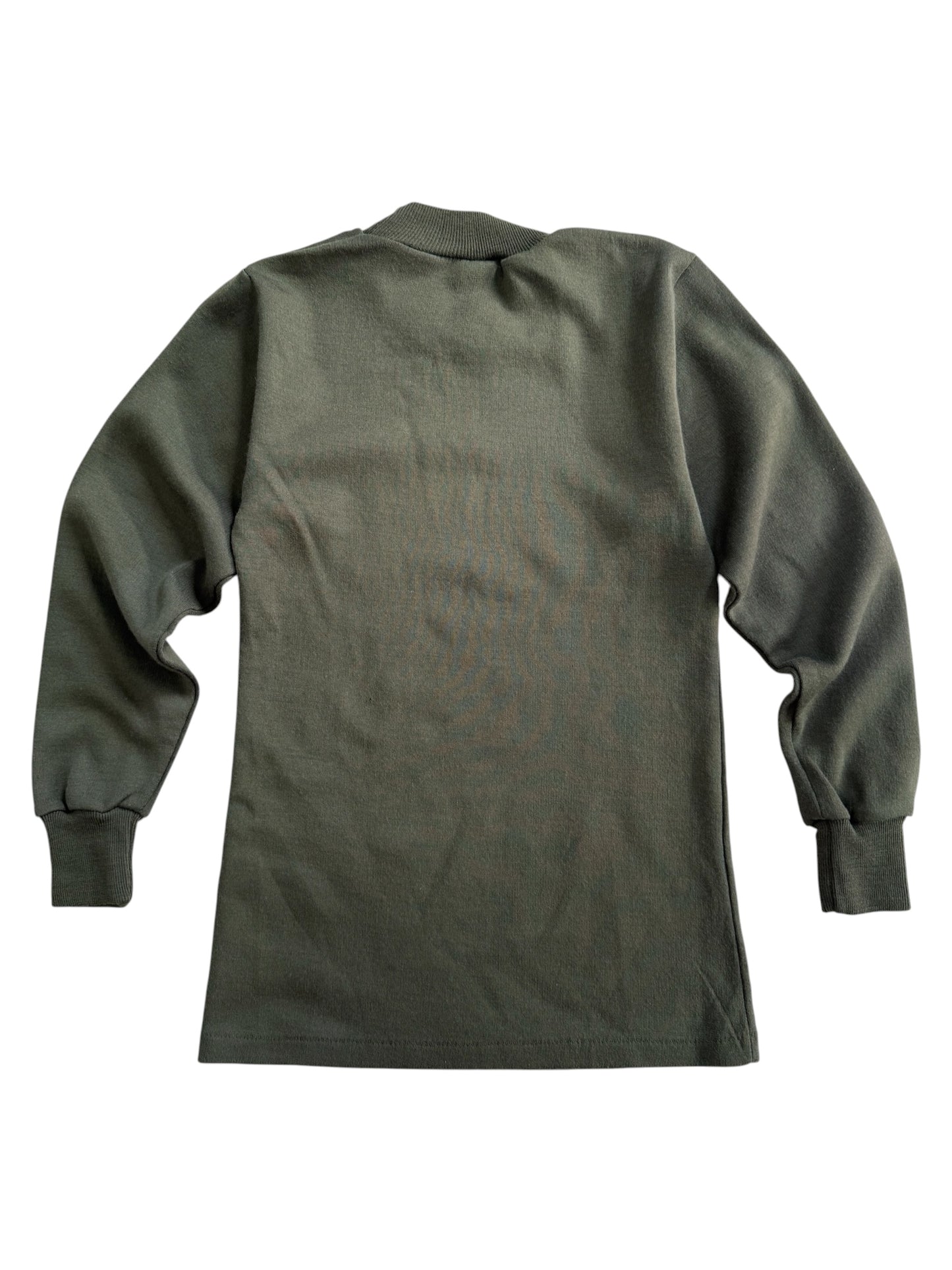 Vintage 1979 Belgian Military Olive Green Thermal Crewneck Shirt BEGETEX