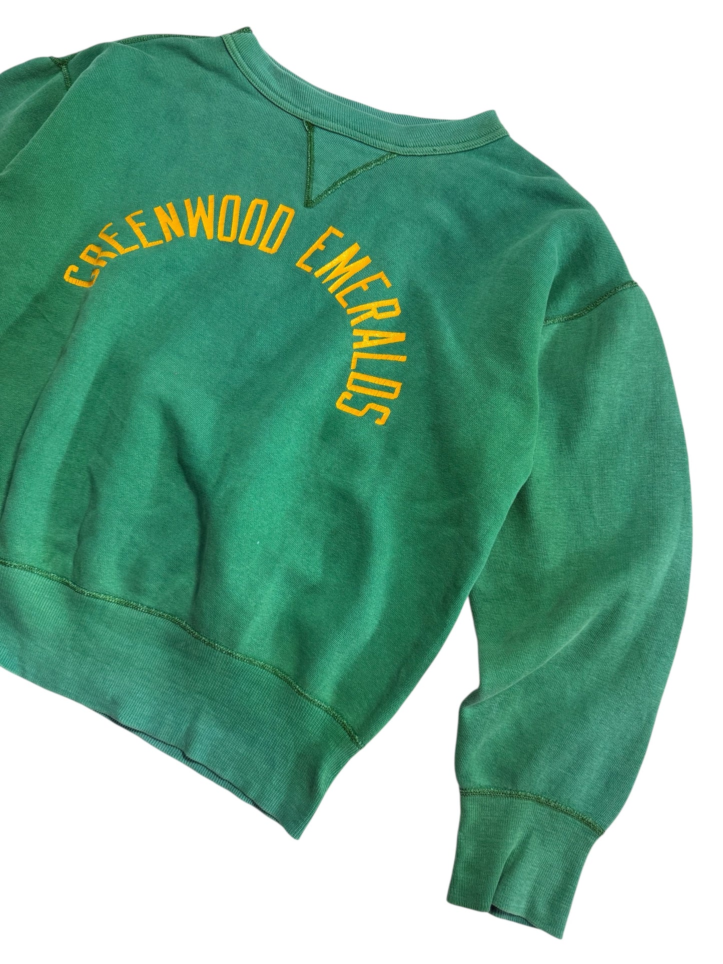 Vintage 1960s Greenwood Emeralds Single V Green Sweatshirt